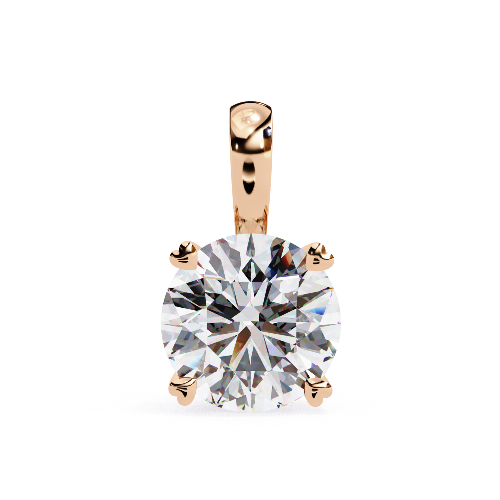 Solitaire Diamond Pendant 360 Animation Renders 3dm stl details 3D print model_18