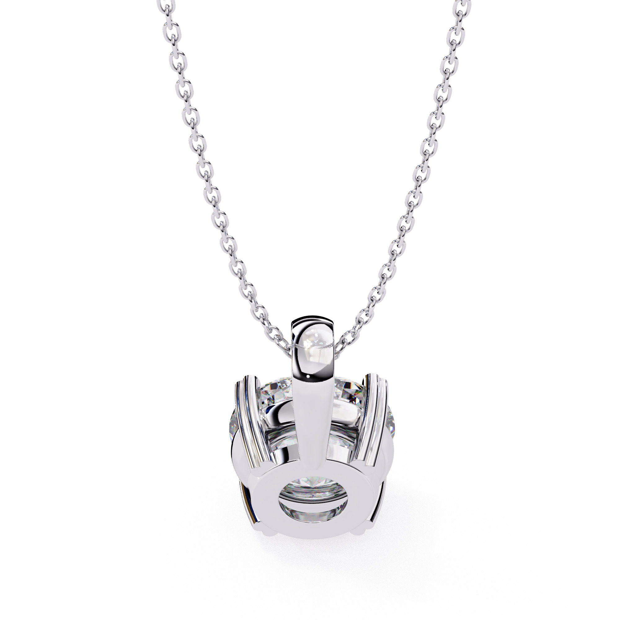 Solitaire Diamond Pendant 360 Animation Renders 3dm stl details 3D print model_22
