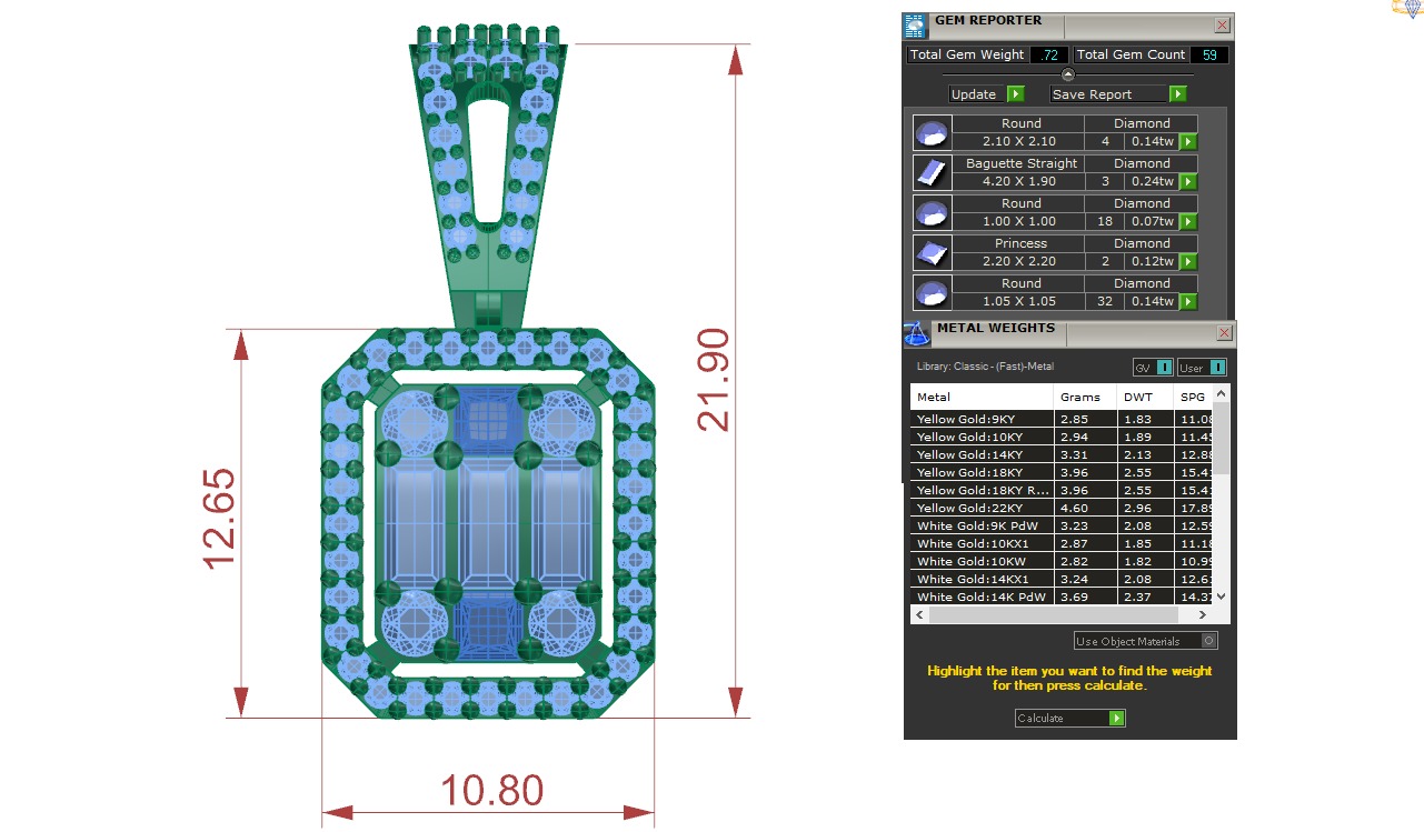 Solitaire Diamond Pendant 360 Animation Renders 3dm stl details 3D print model_2