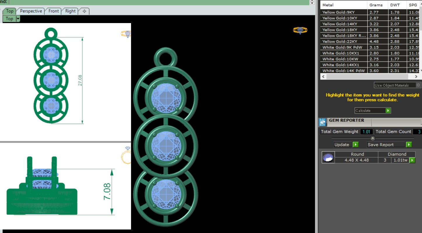 Solitaire Diamond Pendant 360 Animation Renders 3dm stl details 3D print model_2