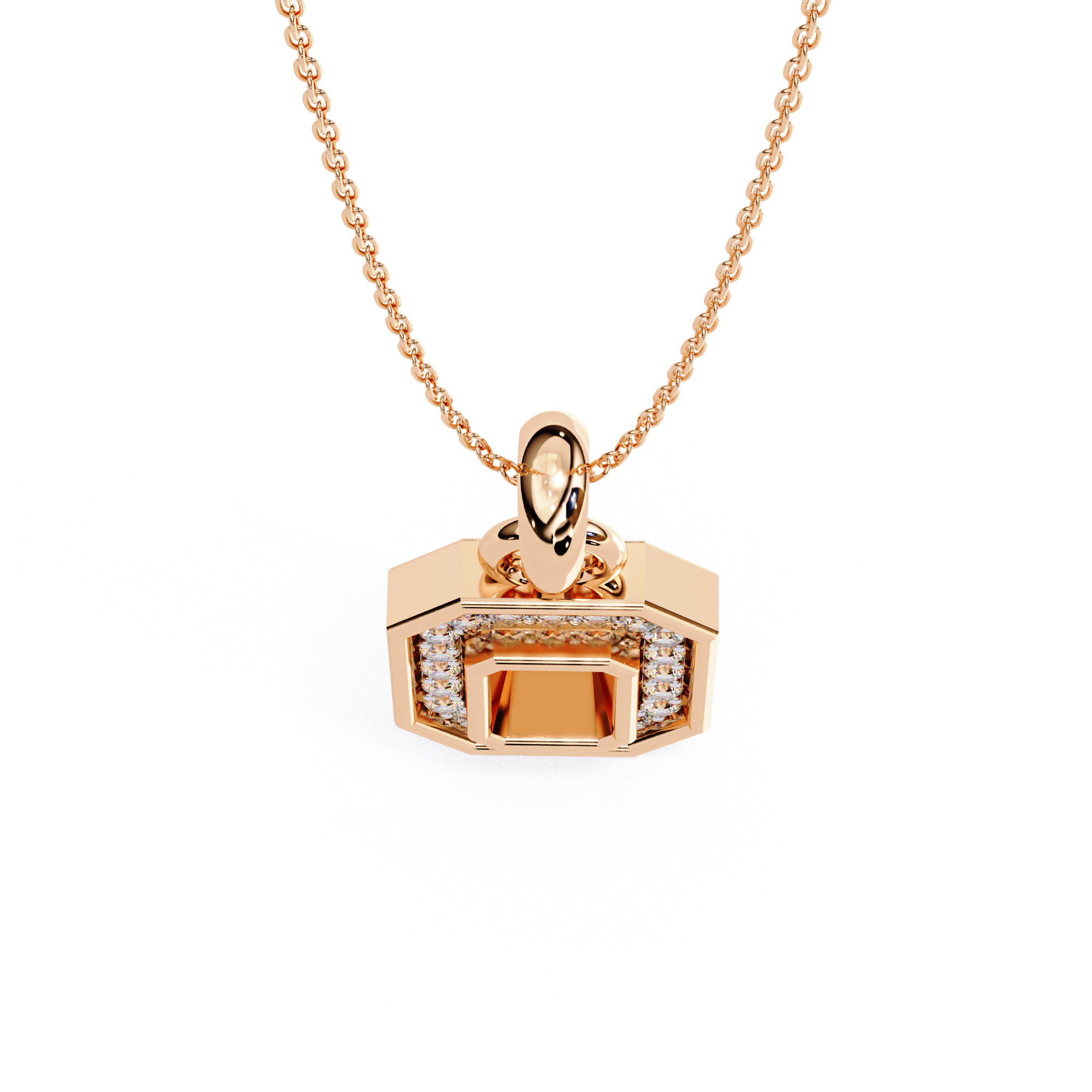 Solitaire Diamond Pendant 360 Animation Renders 3dm stl details 3D print model_19