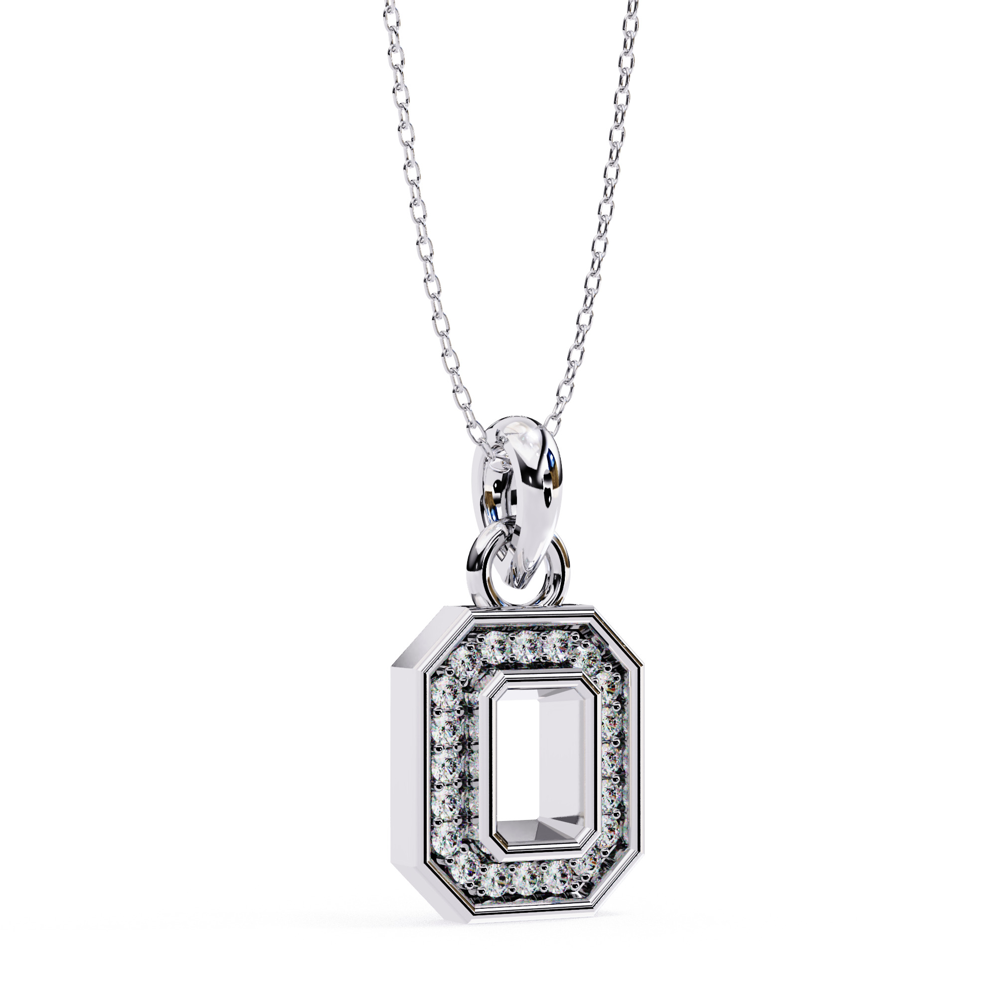 Solitaire Diamond Pendant 360 Animation Renders 3dm stl details 3D print model_12