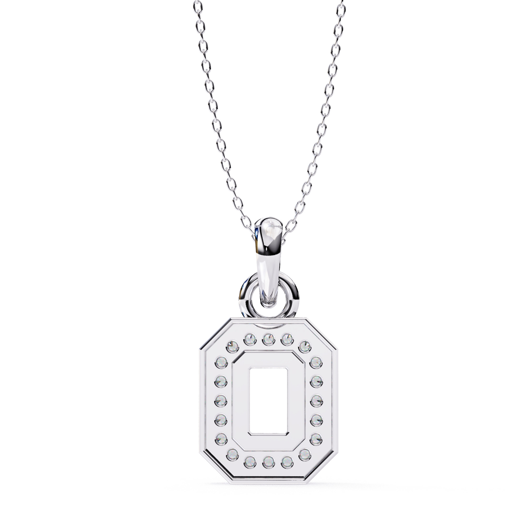 Solitaire Diamond Pendant 360 Animation Renders 3dm stl details 3D print model_3