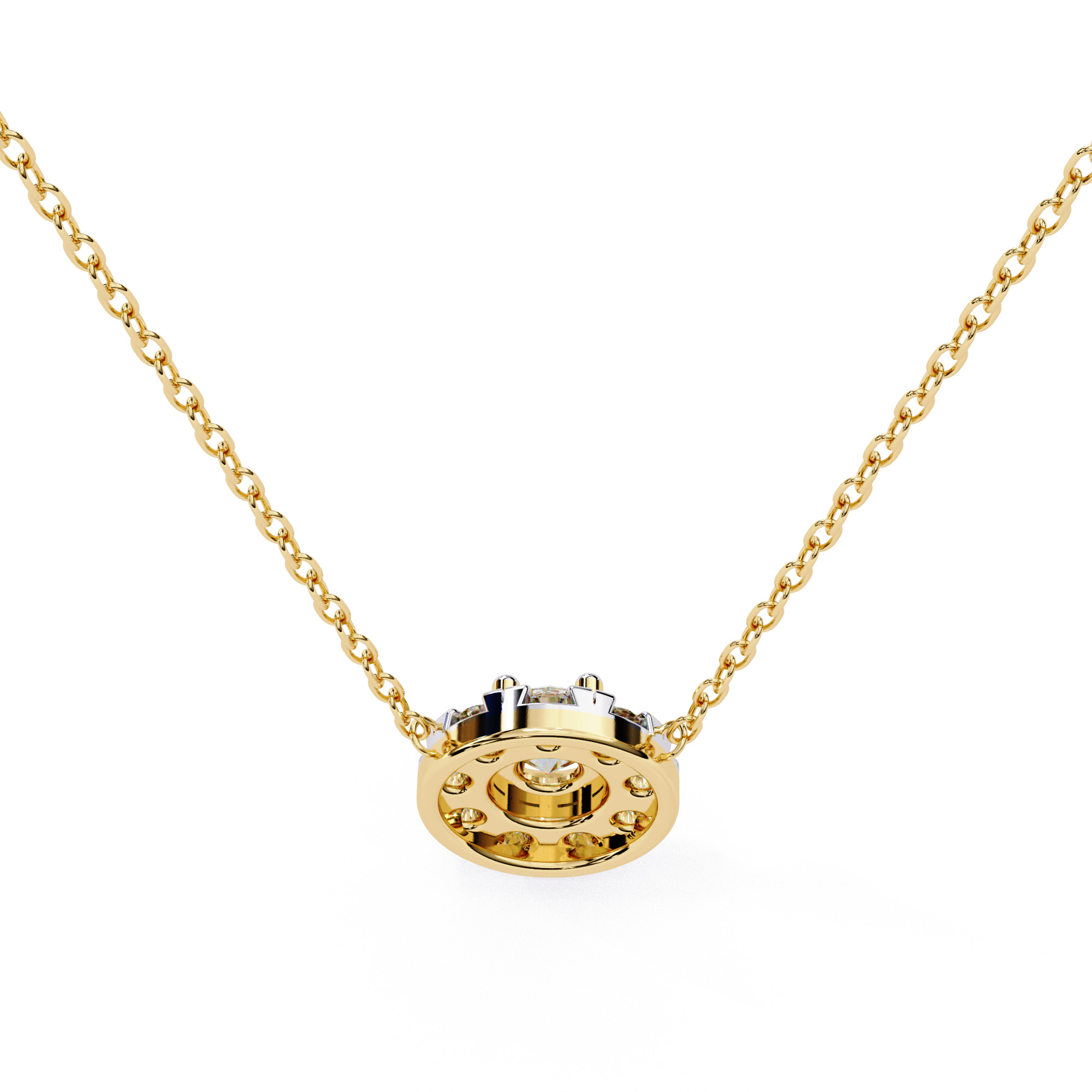 Solitaire Diamond Pendant 360 Animation Renders 3dm stl details 3D print model_13