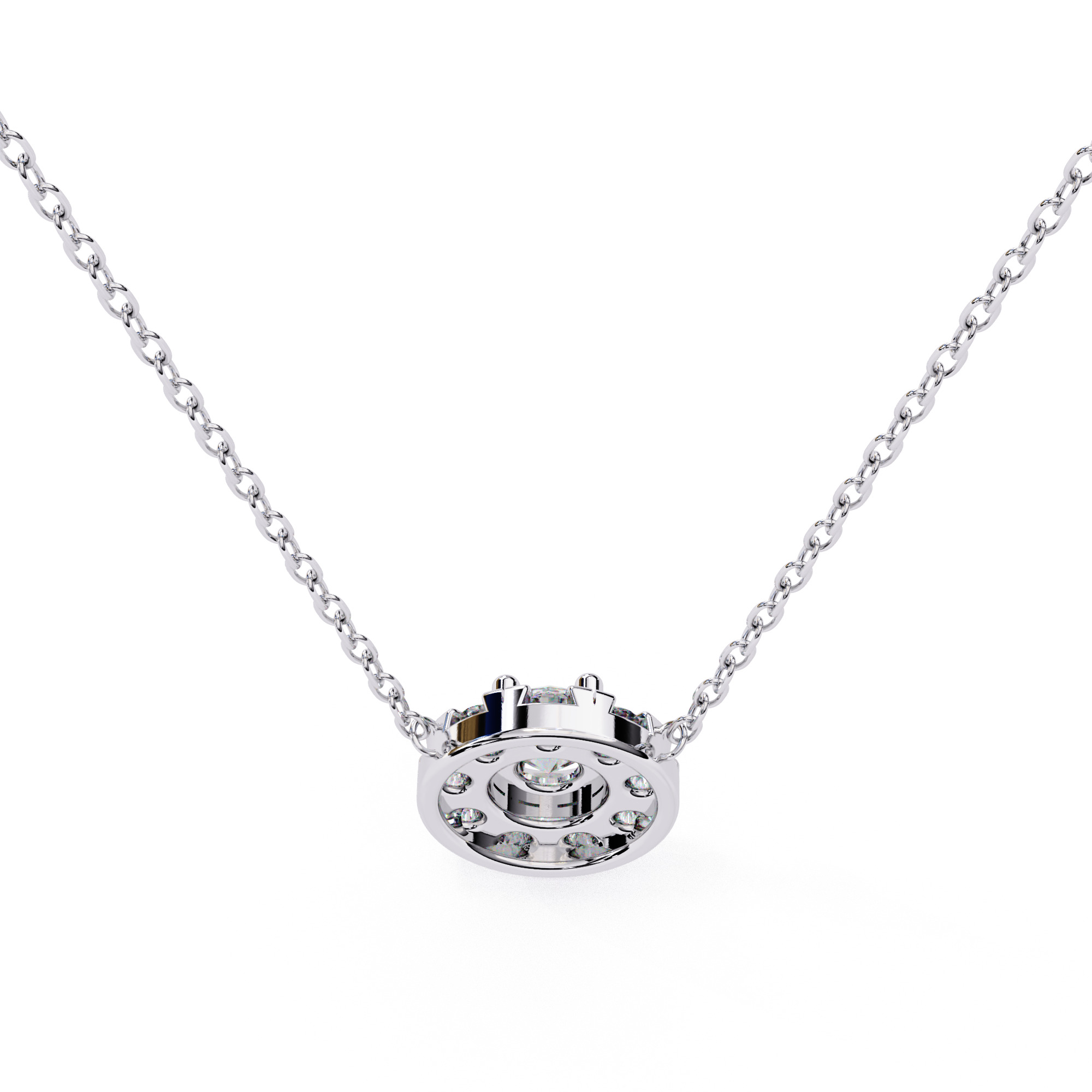 Solitaire Diamond Pendant 360 Animation Renders 3dm stl details 3D print model_12