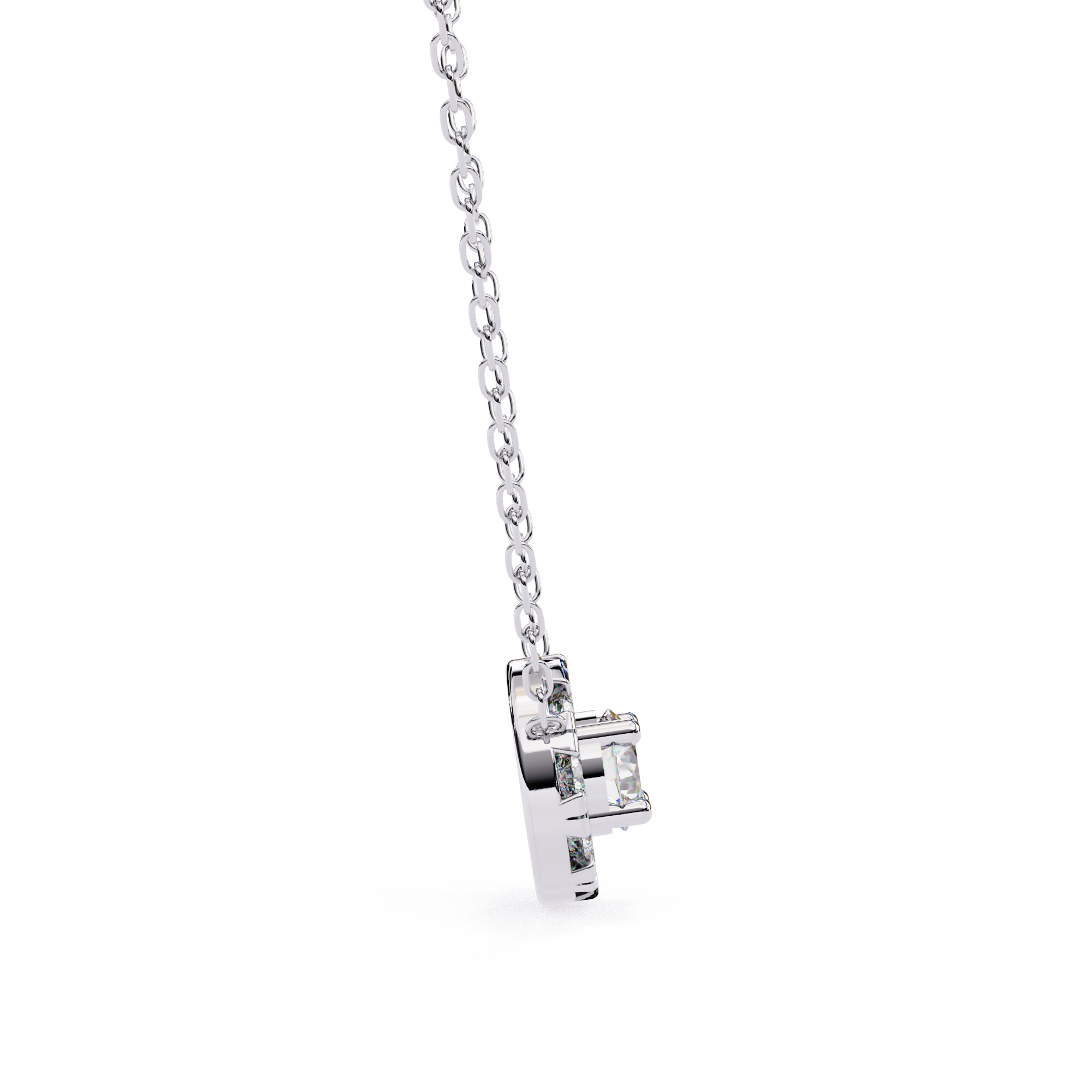Solitaire Diamond Pendant 360 Animation Renders 3dm stl details 3D print model_6