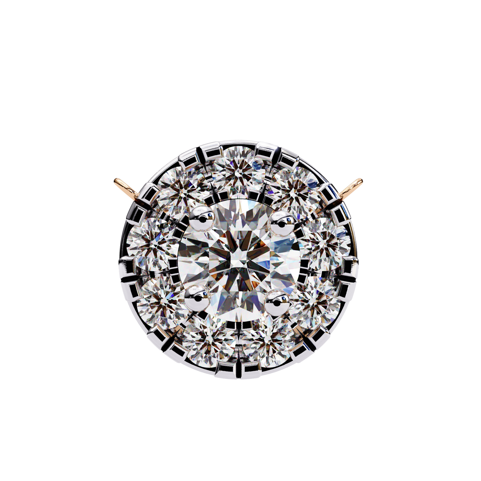 Solitaire Diamond Pendant 360 Animation Renders 3dm stl details 3D print model_19