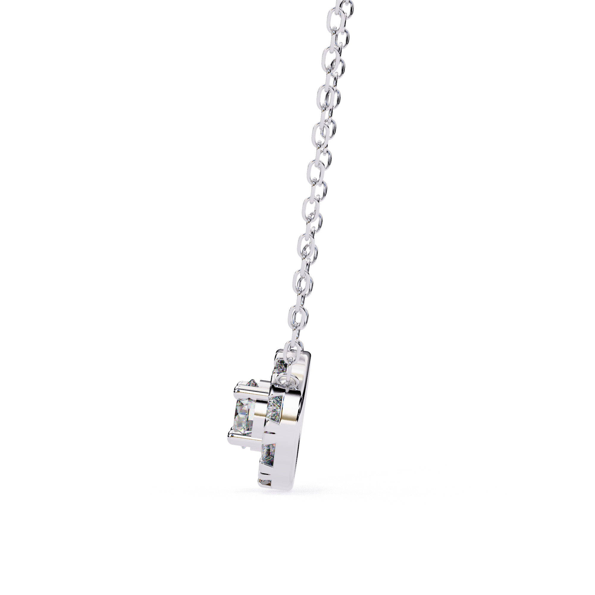 Solitaire Diamond Pendant 360 Animation Renders 3dm stl details 3D print model_9