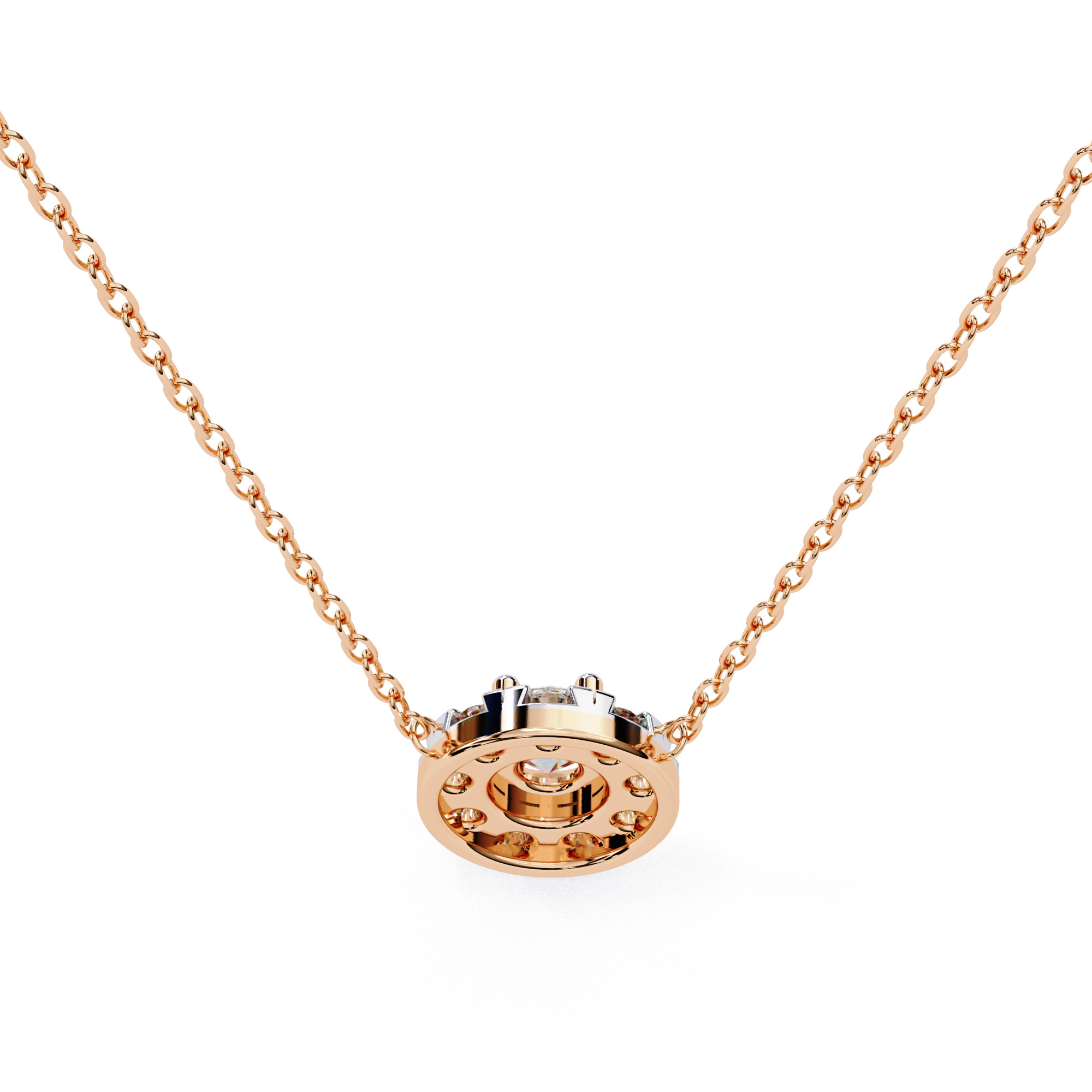 Solitaire Diamond Pendant 360 Animation Renders 3dm stl details 3D print model_11
