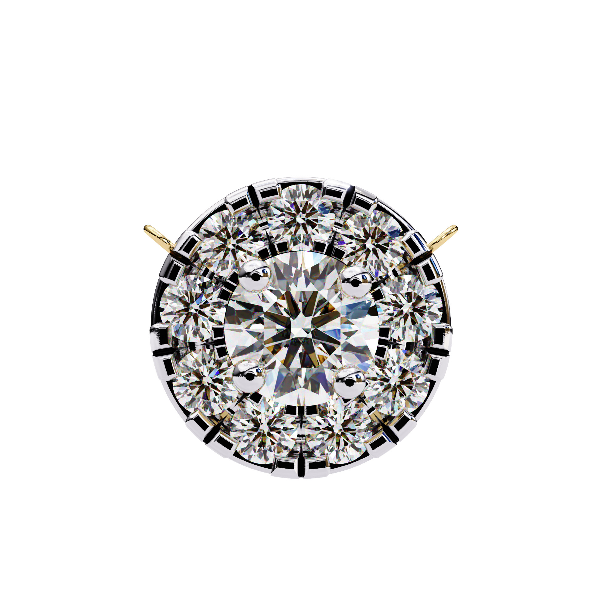 Solitaire Diamond Pendant 360 Animation Renders 3dm stl details 3D print model_14