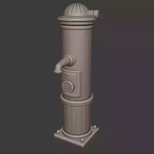 Vintage fountain bollard with knob scale at several scales