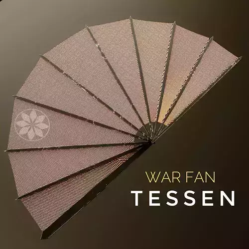 Tessen - Japanese war fan Low-poly 3D model