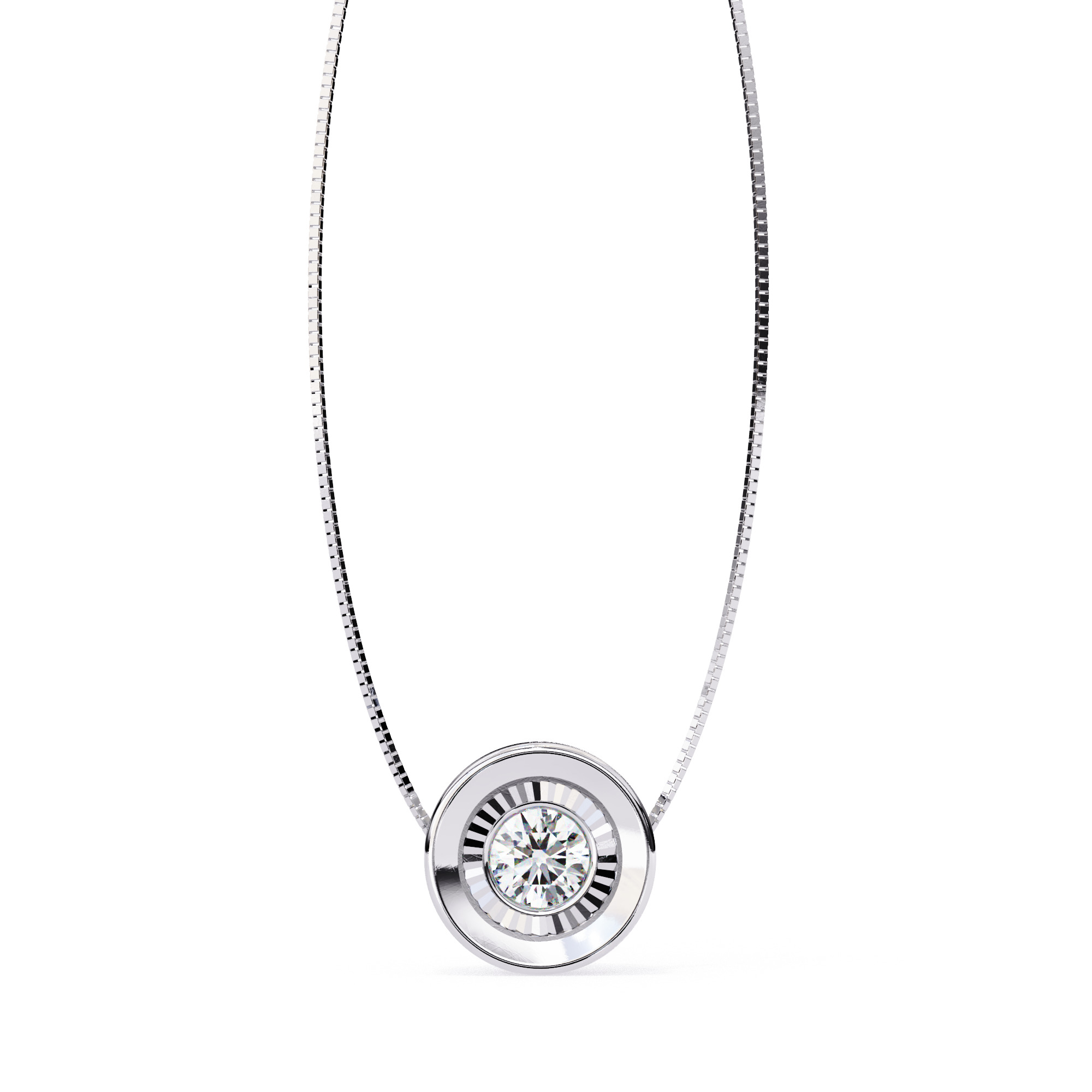 Solitaire Diamond Pendant 360 Animation Renders 3dm stl details 3D print model_12