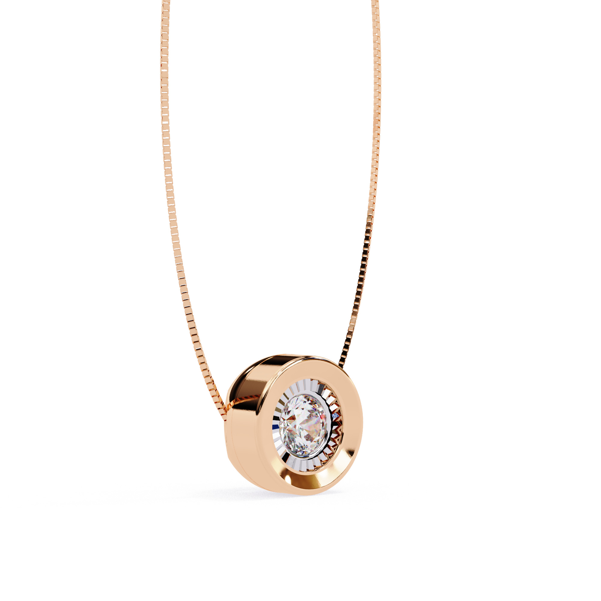 Solitaire Diamond Pendant 360 Animation Renders 3dm stl details 3D print model_10