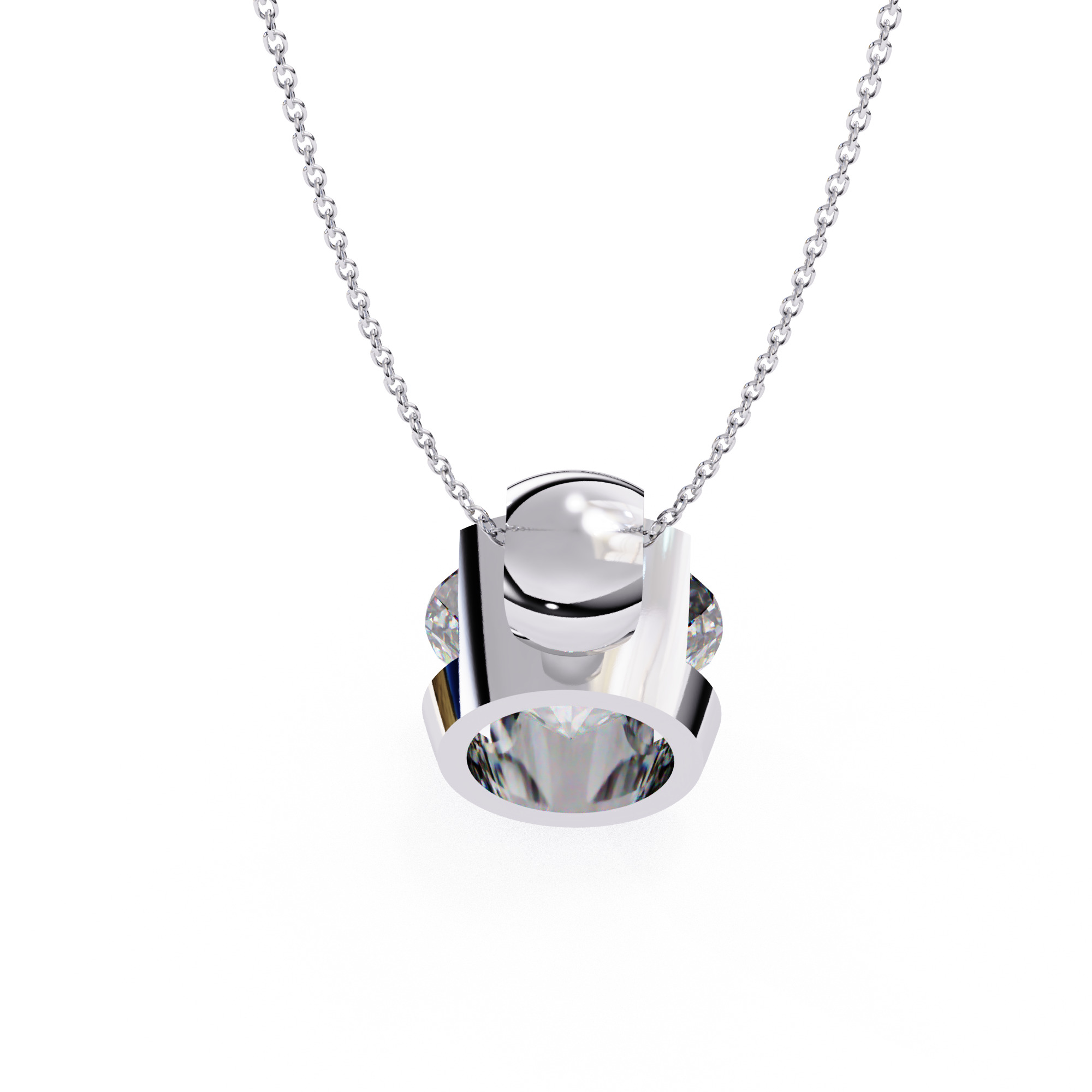 Solitaire Diamond Pendant 360 Animation Renders 3dm stl details 3D print model_18