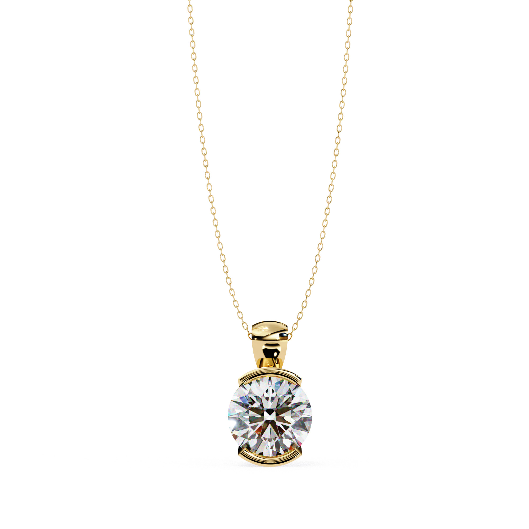 Solitaire Diamond Pendant 360 Animation Renders 3dm stl details 3D print model_3