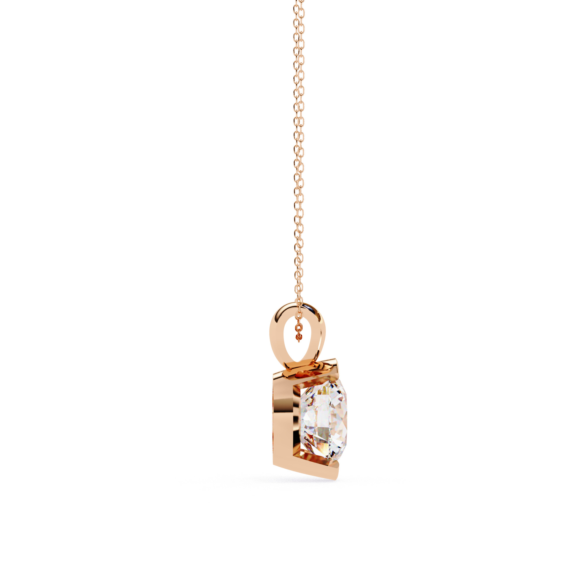 Solitaire Diamond Pendant 360 Animation Renders 3dm stl details 3D print model_11