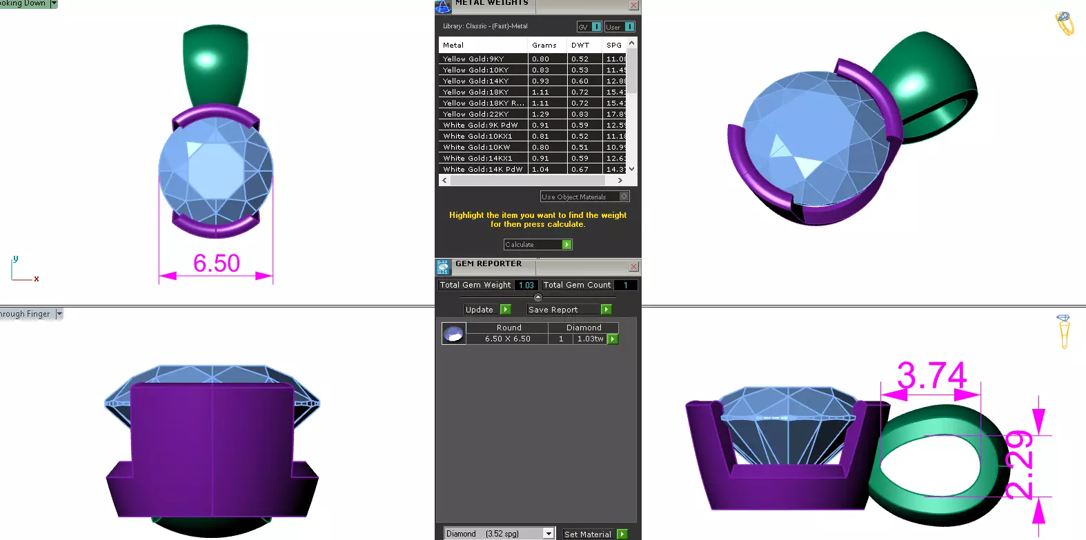 Solitaire Diamond Pendant 360 Animation Renders 3dm stl details 3D print model_25