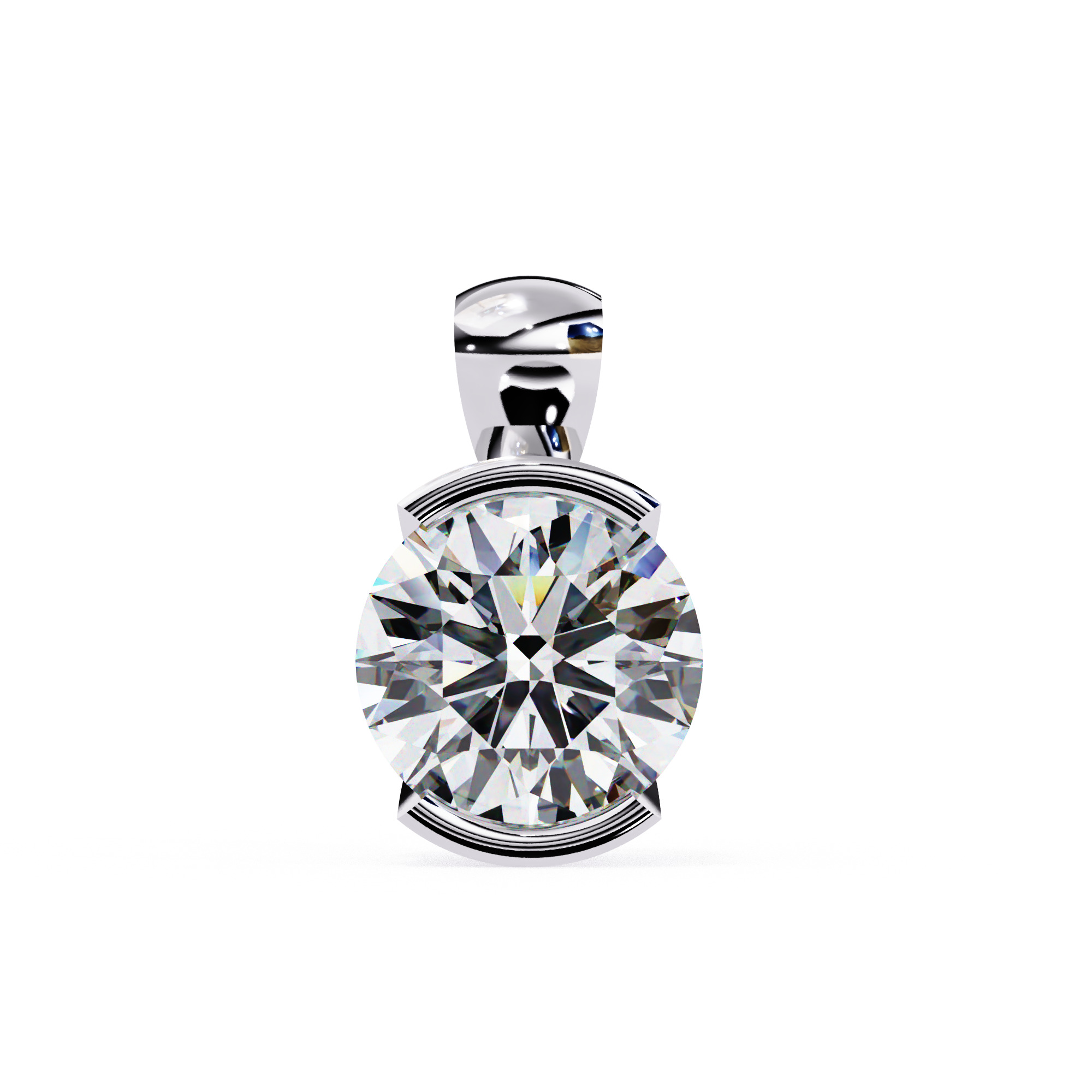 Solitaire Diamond Pendant 360 Animation Renders 3dm stl details 3D print model_13