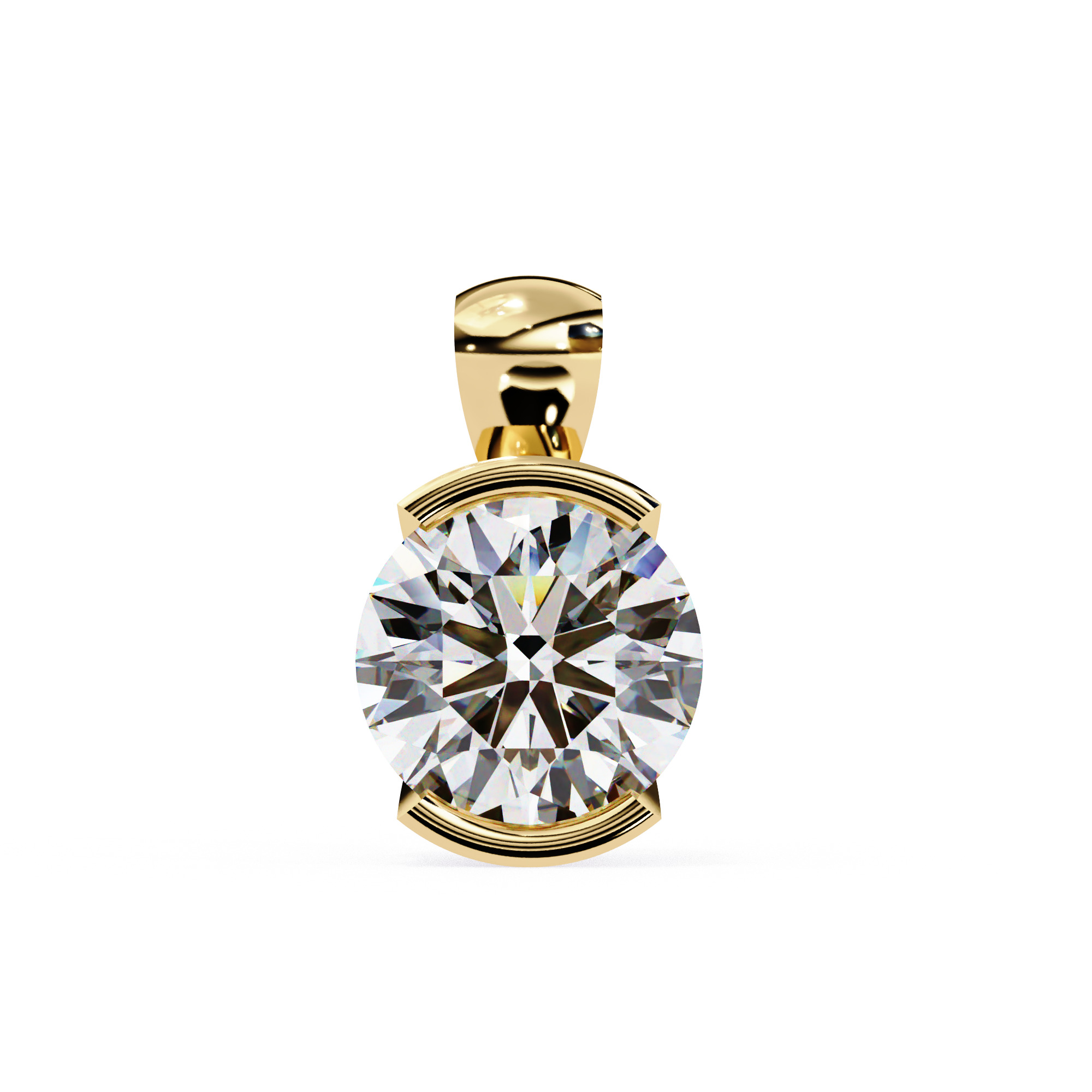 Solitaire Diamond Pendant 360 Animation Renders 3dm stl details 3D print model_15