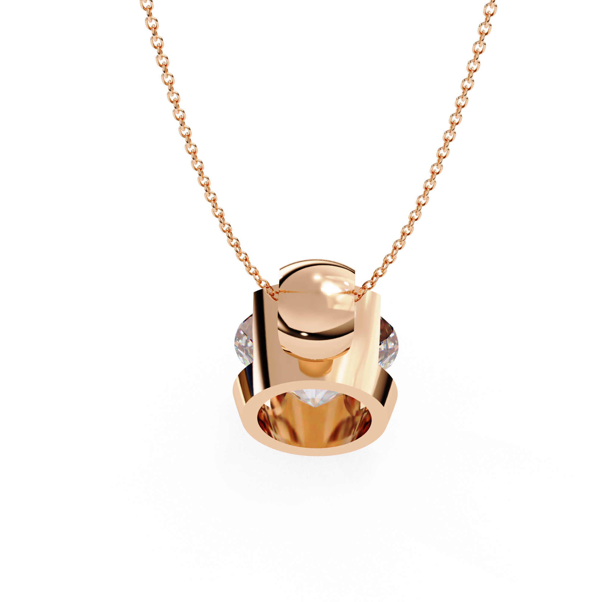 Solitaire Diamond Pendant 360 Animation Renders 3dm stl details 3D print model_19