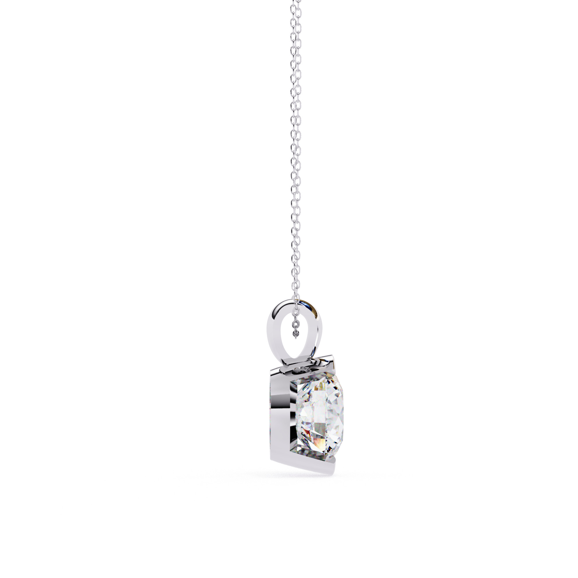Solitaire Diamond Pendant 360 Animation Renders 3dm stl details 3D print model_12