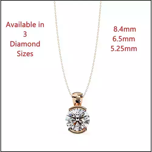 Solitaire Diamond Pendant 360 Animation Renders 3dm stl details 3D print model