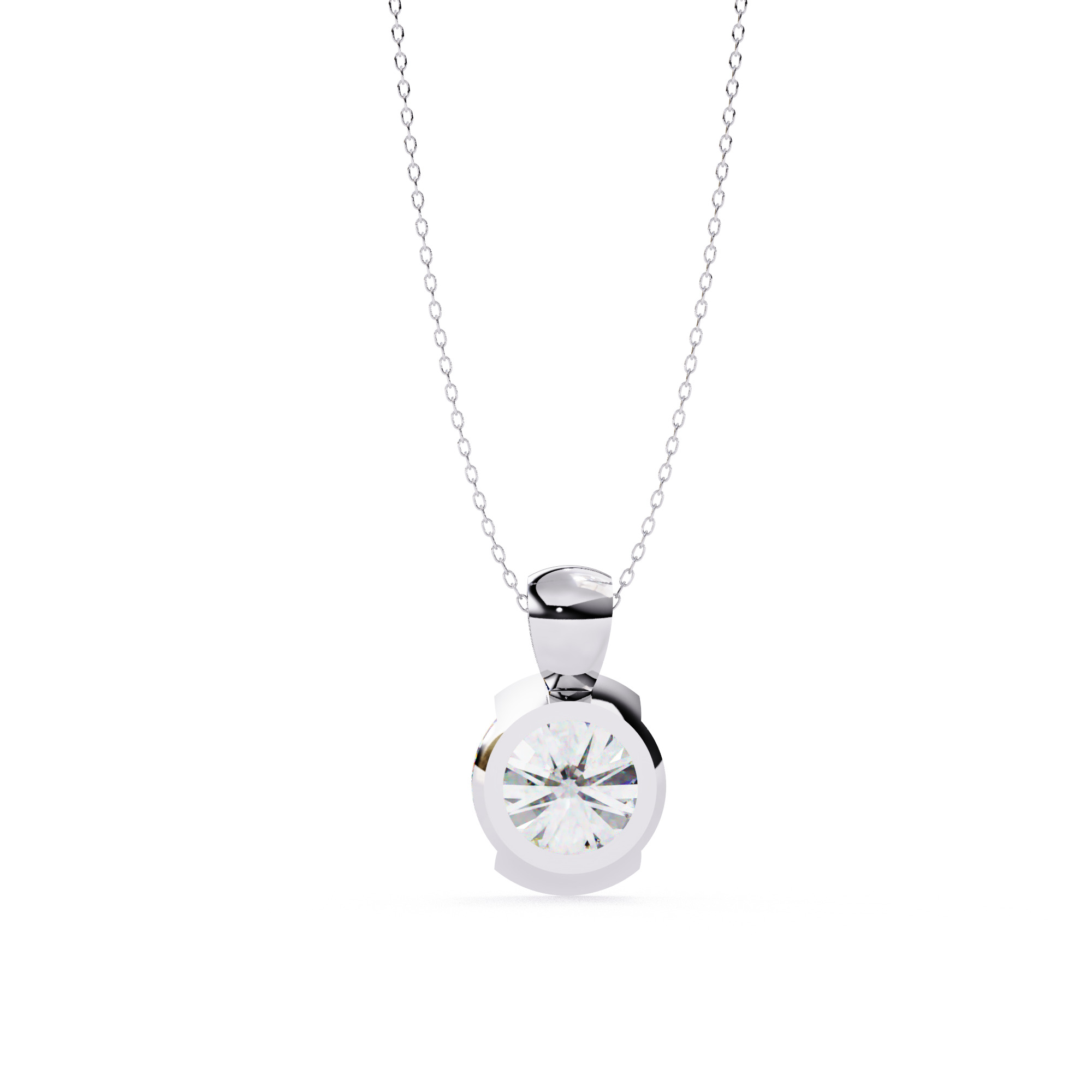 Solitaire Diamond Pendant 360 Animation Renders 3dm stl details 3D print model_7