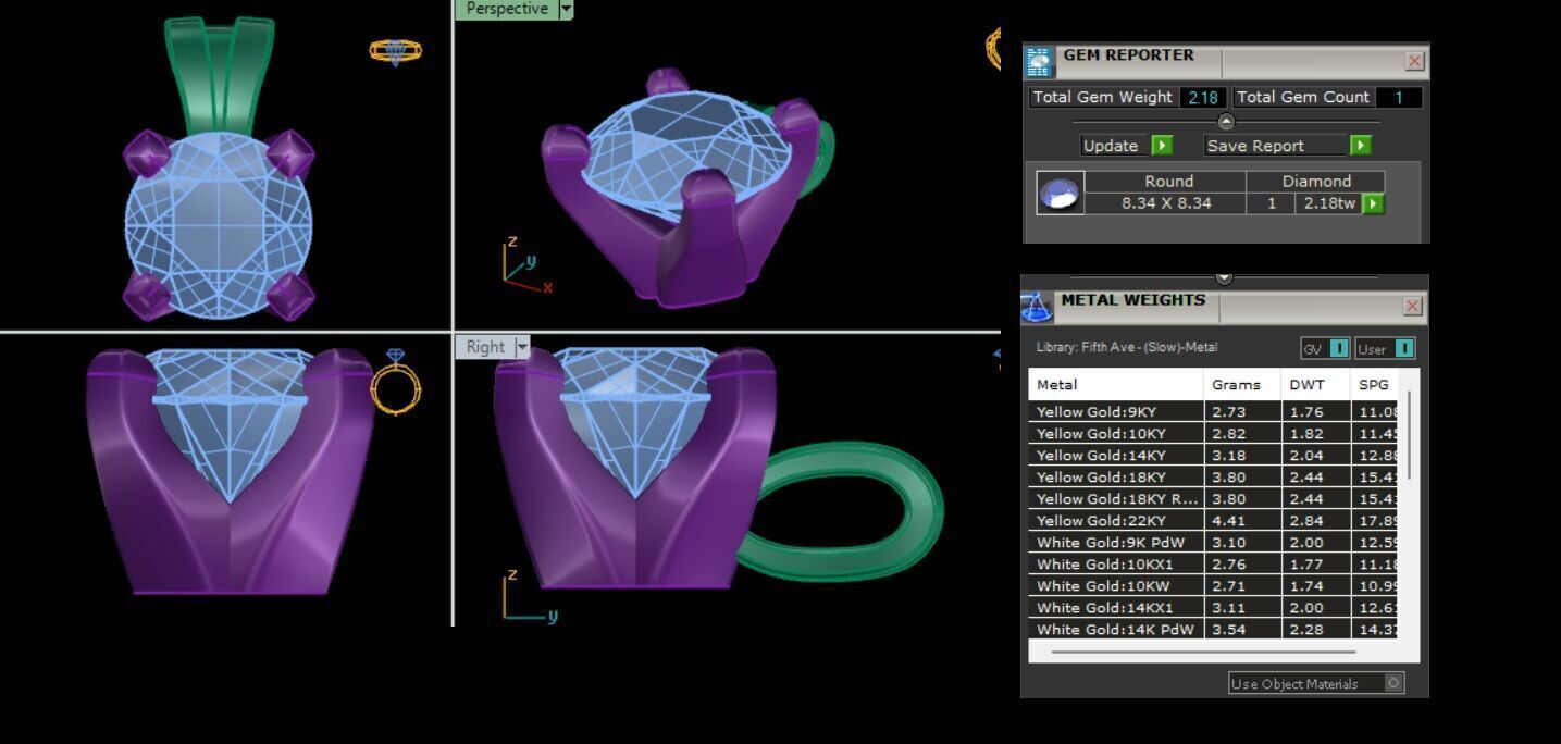 Solitaire Diamond Pendant 360 Animation Renders 3dm stl details 3D print model_2