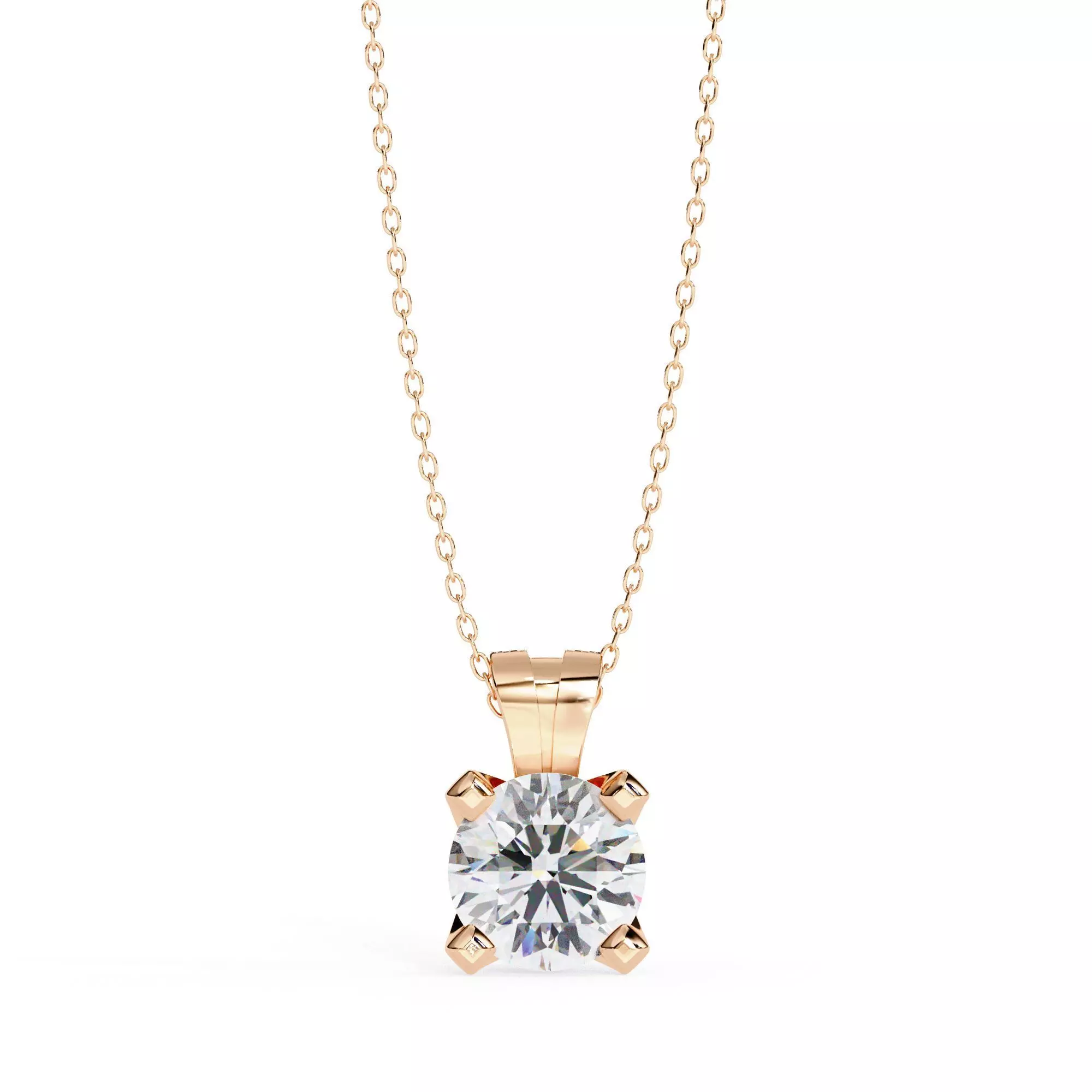 Solitaire Diamond Pendant 360 Animation Renders 3dm stl details 3D print model_0