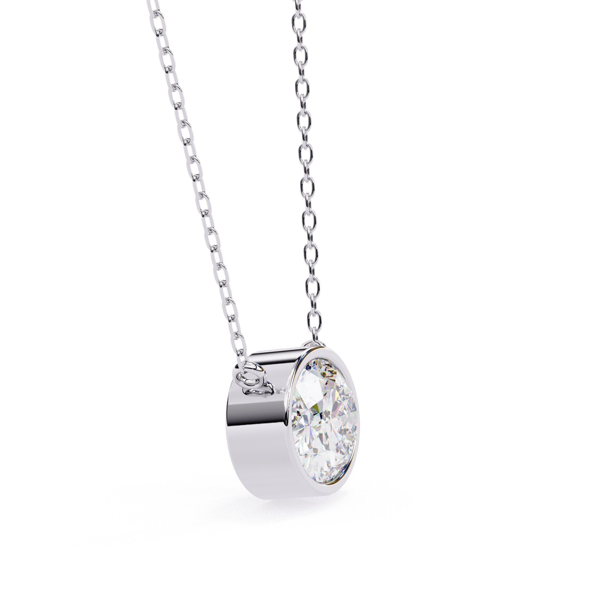 Solitaire Diamond Pendant 360 Animation Renders 3dm stl details 3D print model_3