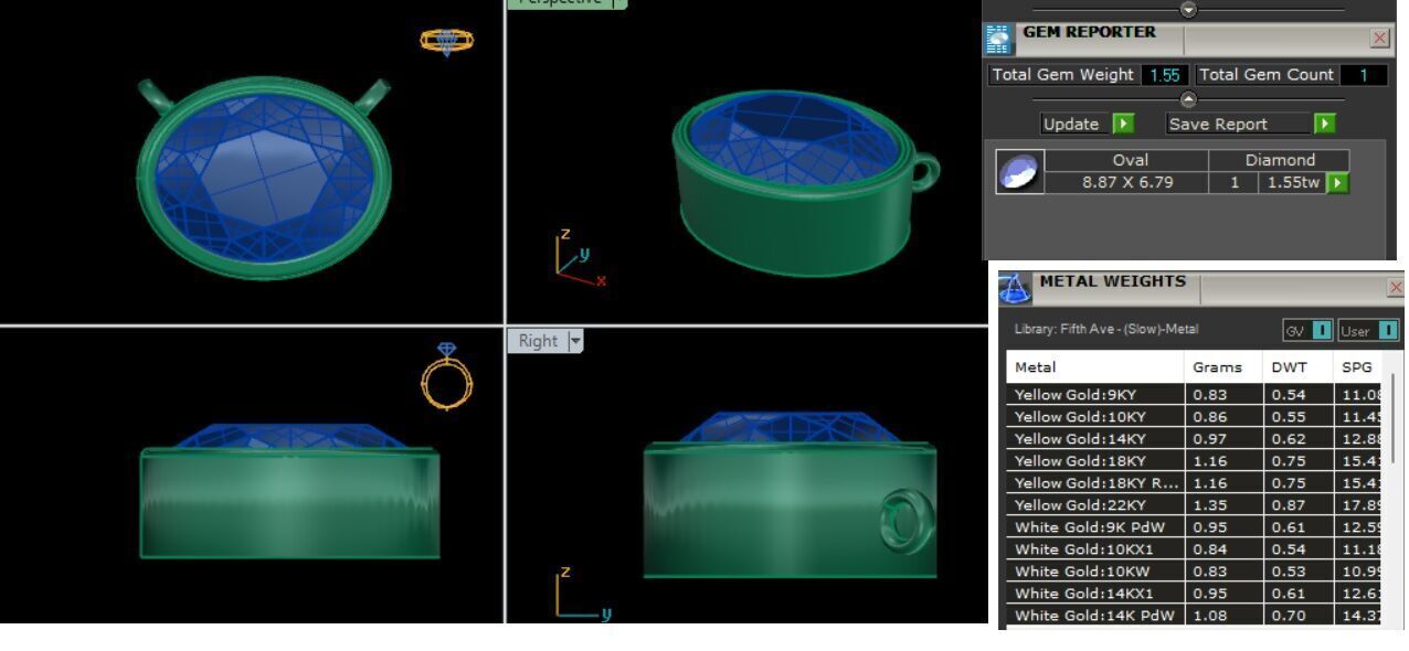 Solitaire Diamond Pendant 360 Animation Renders 3dm stl details 3D print model_12