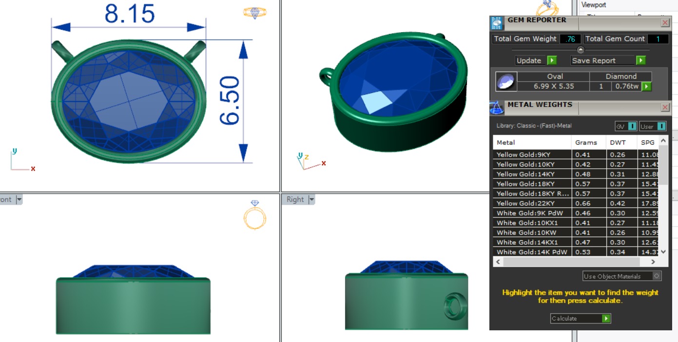 Solitaire Diamond Pendant 360 Animation Renders 3dm stl details 3D print model_4