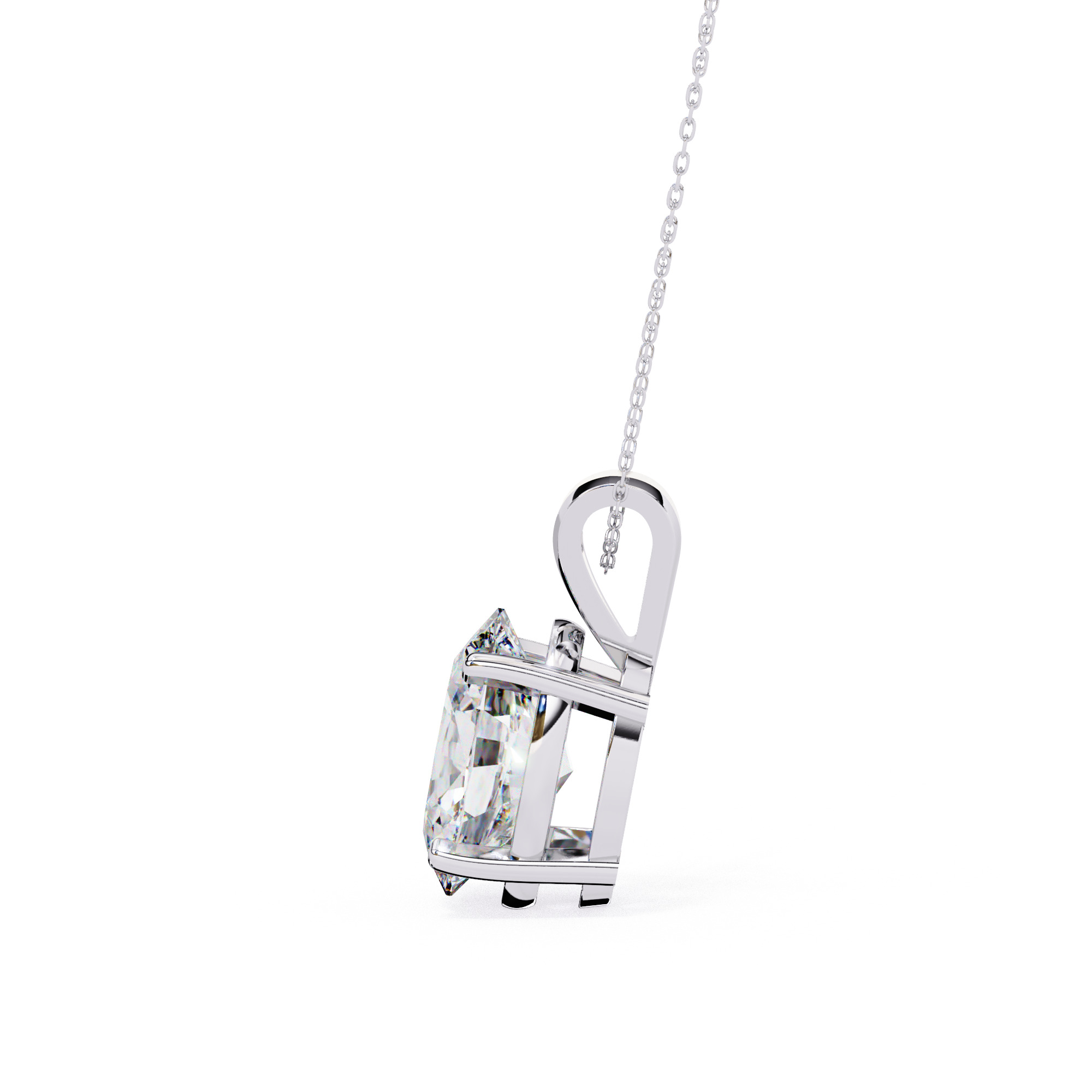 Solitaire Diamond Pendant 360 Animation Renders 3dm stl details 3D print model_6