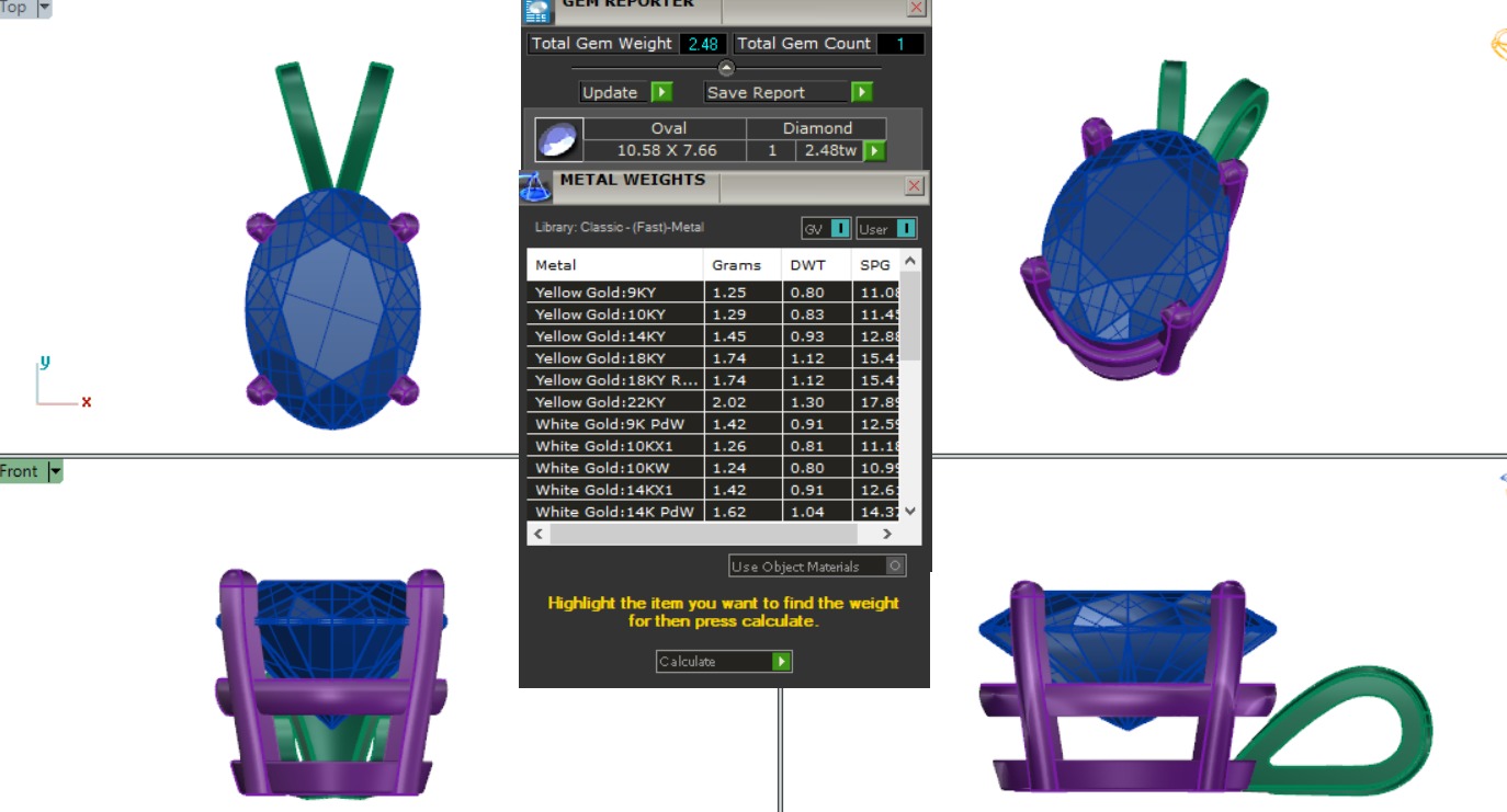 Solitaire Diamond Pendant 360 Animation Renders 3dm stl details 3D print model_2