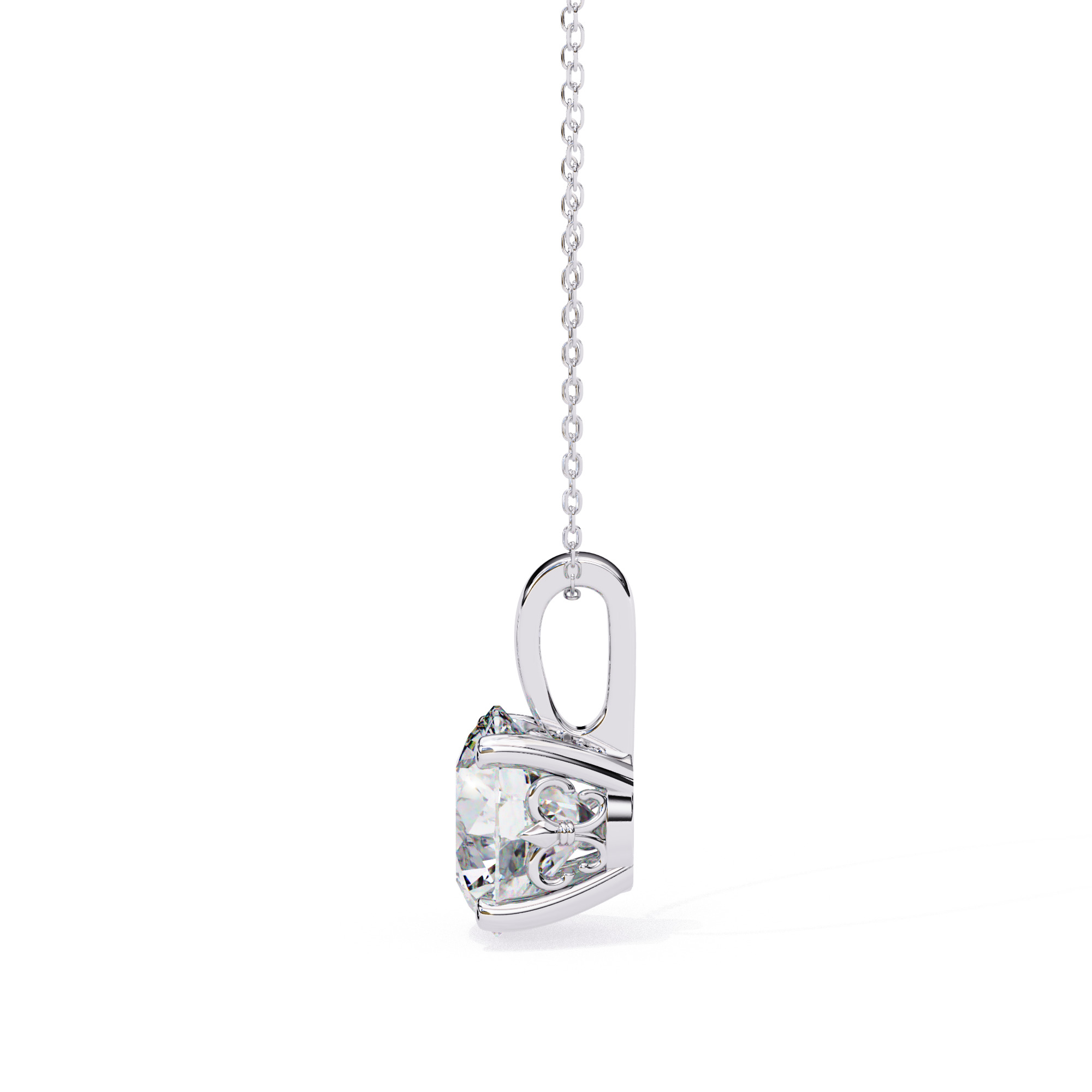 Solitaire Diamond Pendant 360 Animation Renders 3dm stl details 3D print model_23
