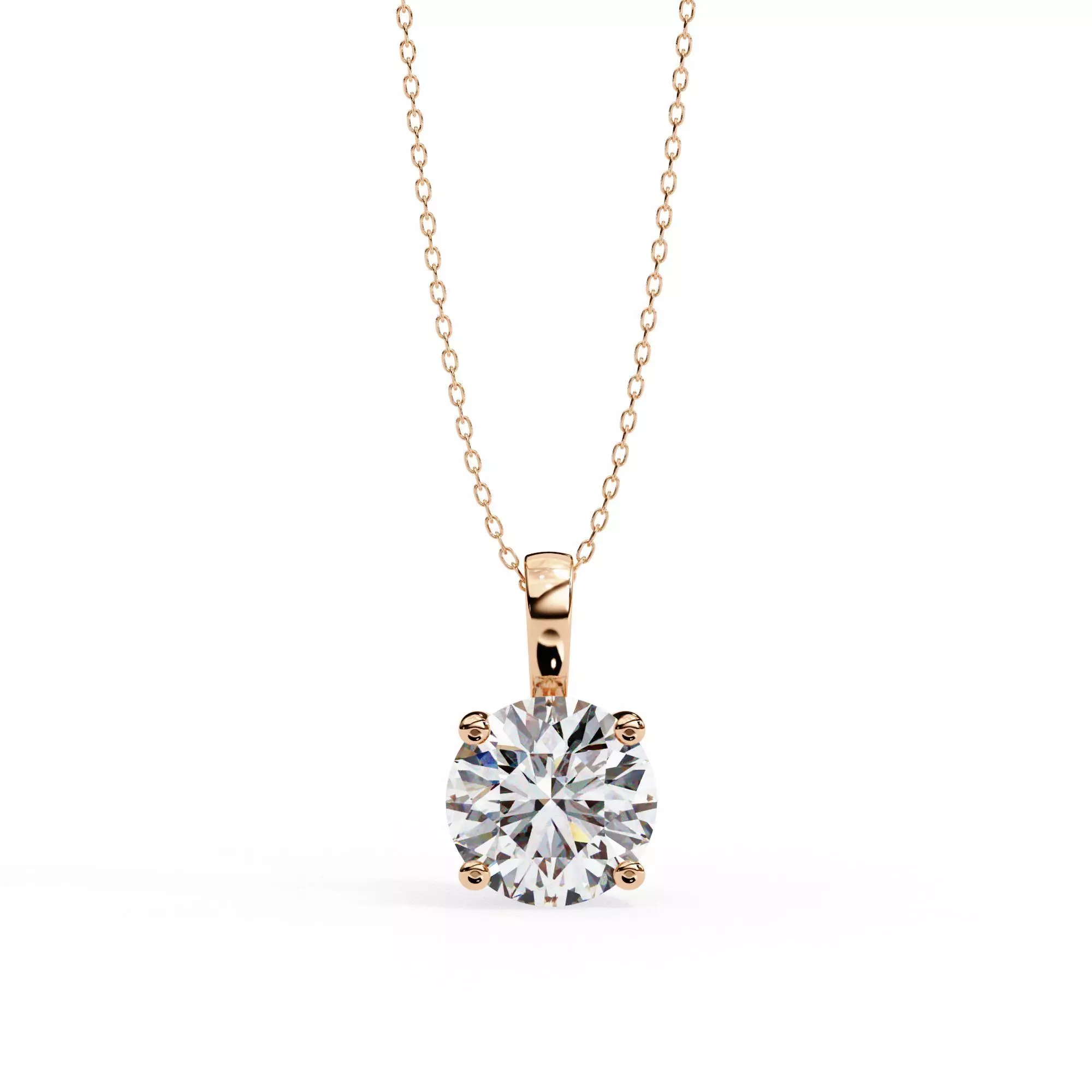Solitaire Diamond Pendant 360 Animation Renders 3dm stl details 3D print model_0