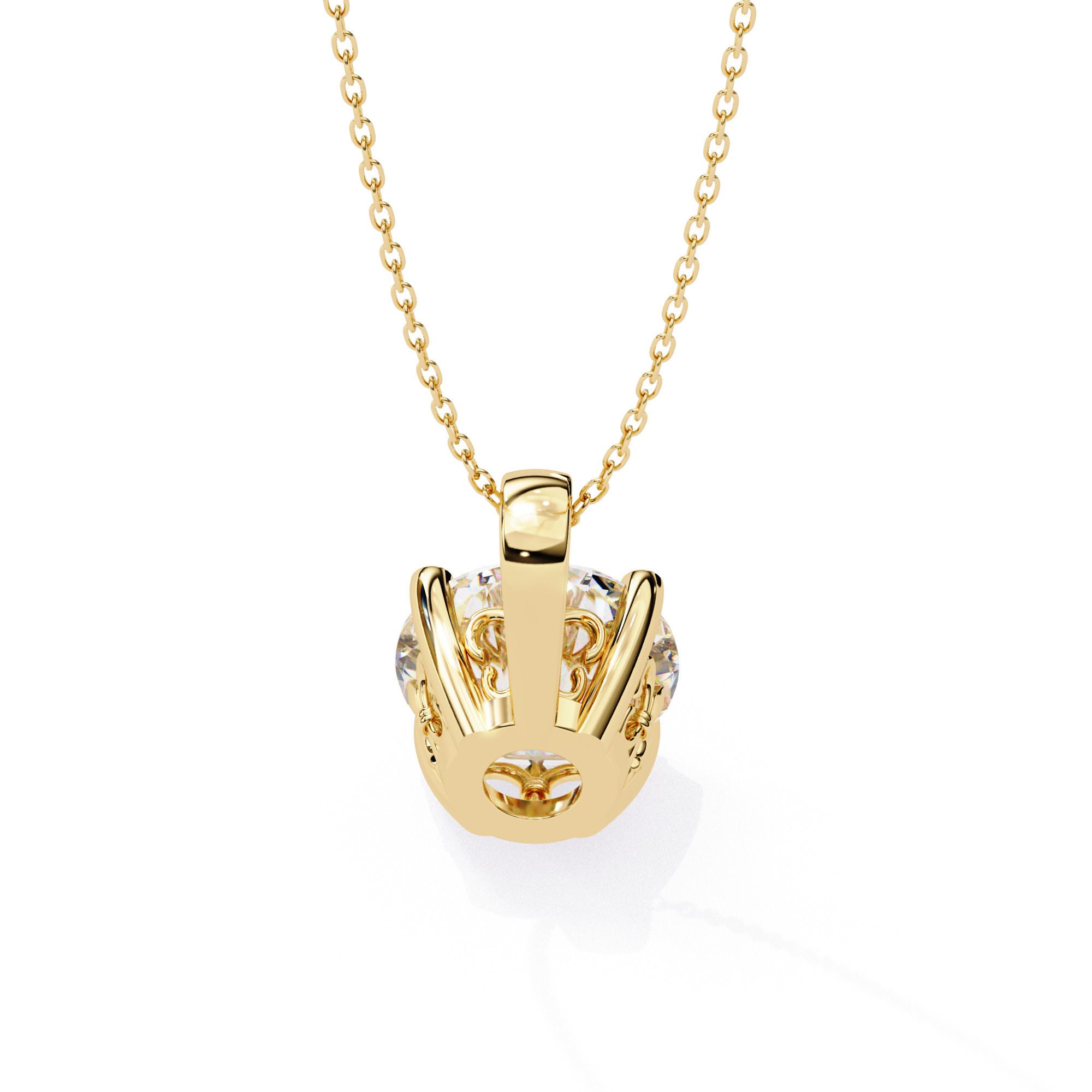 Solitaire Diamond Pendant 360 Animation Renders 3dm stl details 3D print model_21