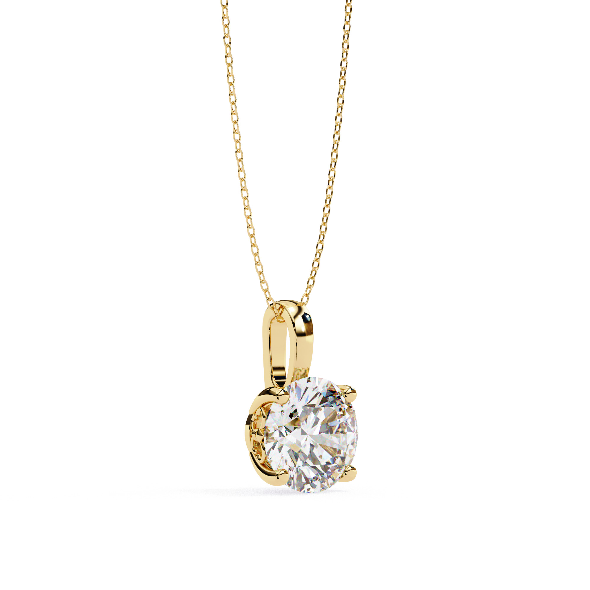 Solitaire Diamond Pendant 360 Animation Renders 3dm stl details 3D print model_13
