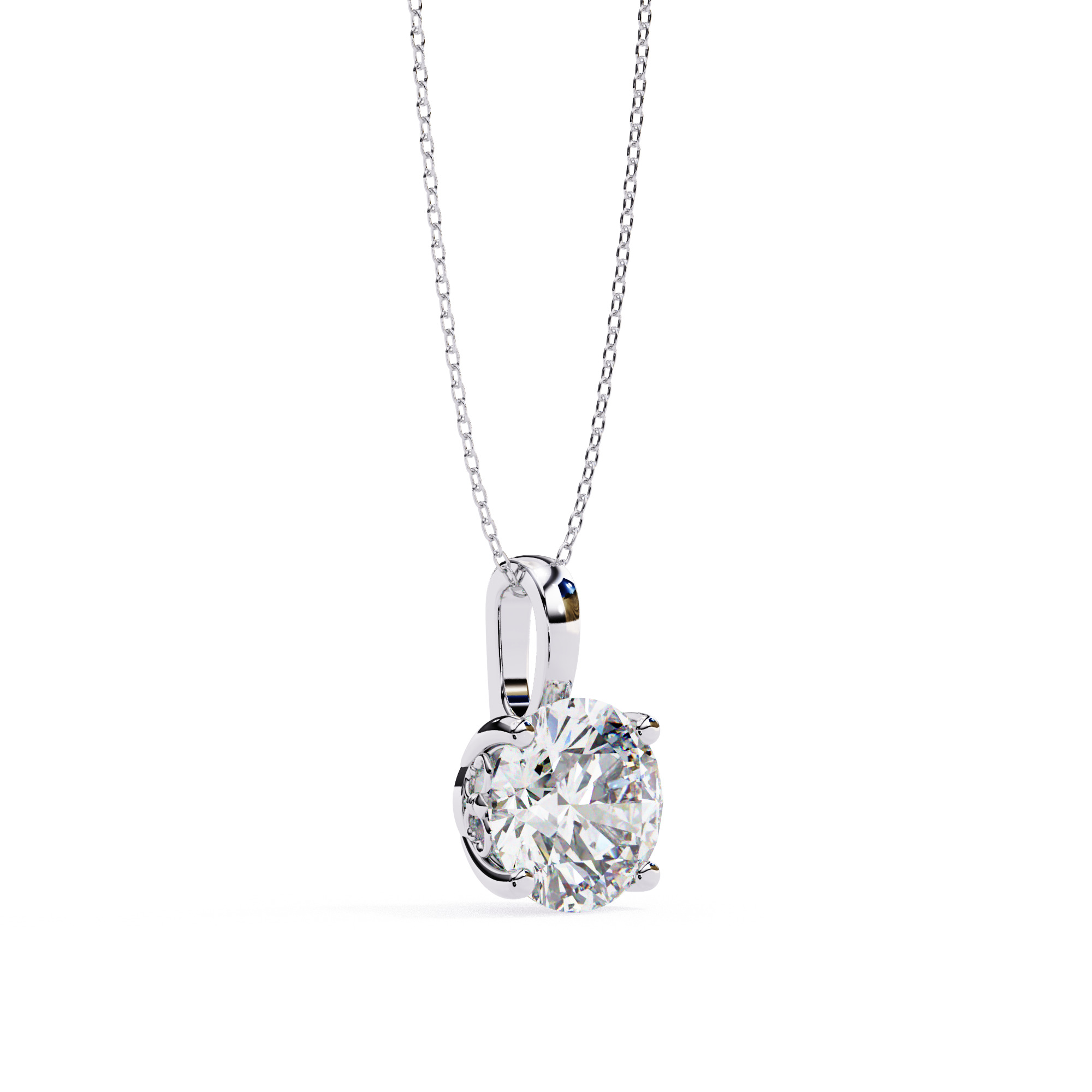 Solitaire Diamond Pendant 360 Animation Renders 3dm stl details 3D print model_11