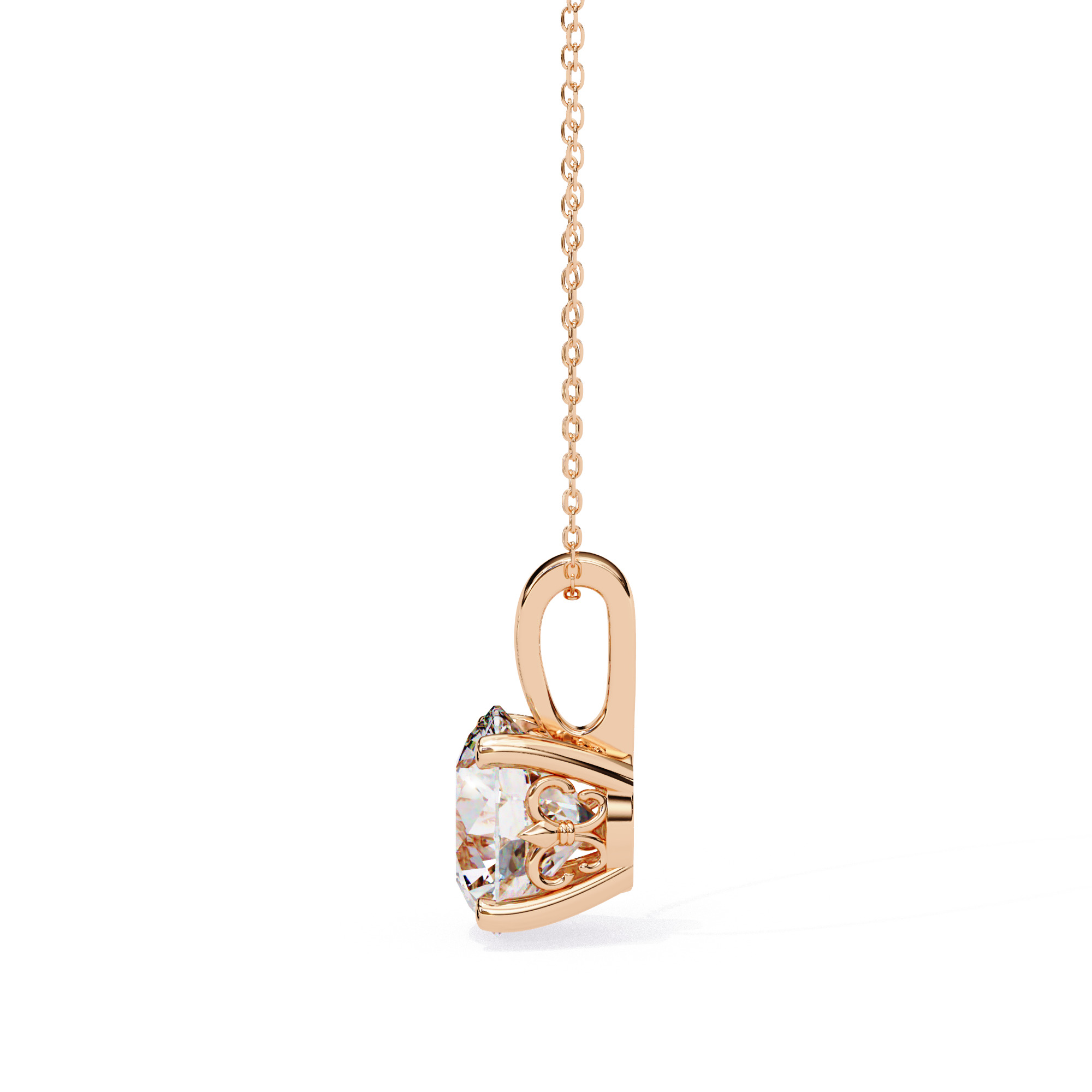 Solitaire Diamond Pendant 360 Animation Renders 3dm stl details 3D print model_4