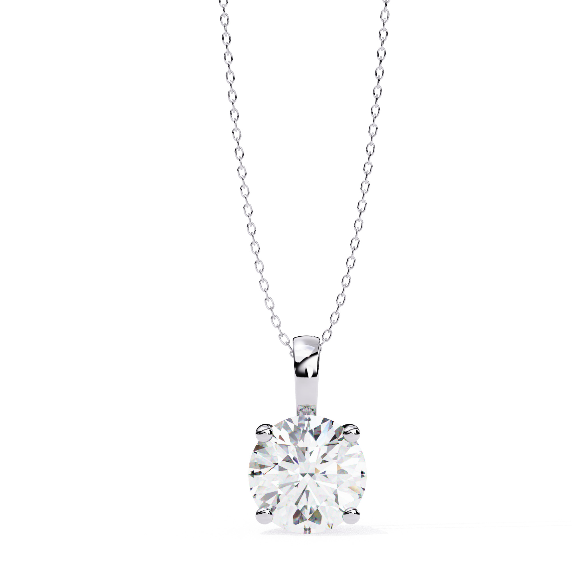 Solitaire Diamond Pendant 360 Animation Renders 3dm stl details 3D print model_3