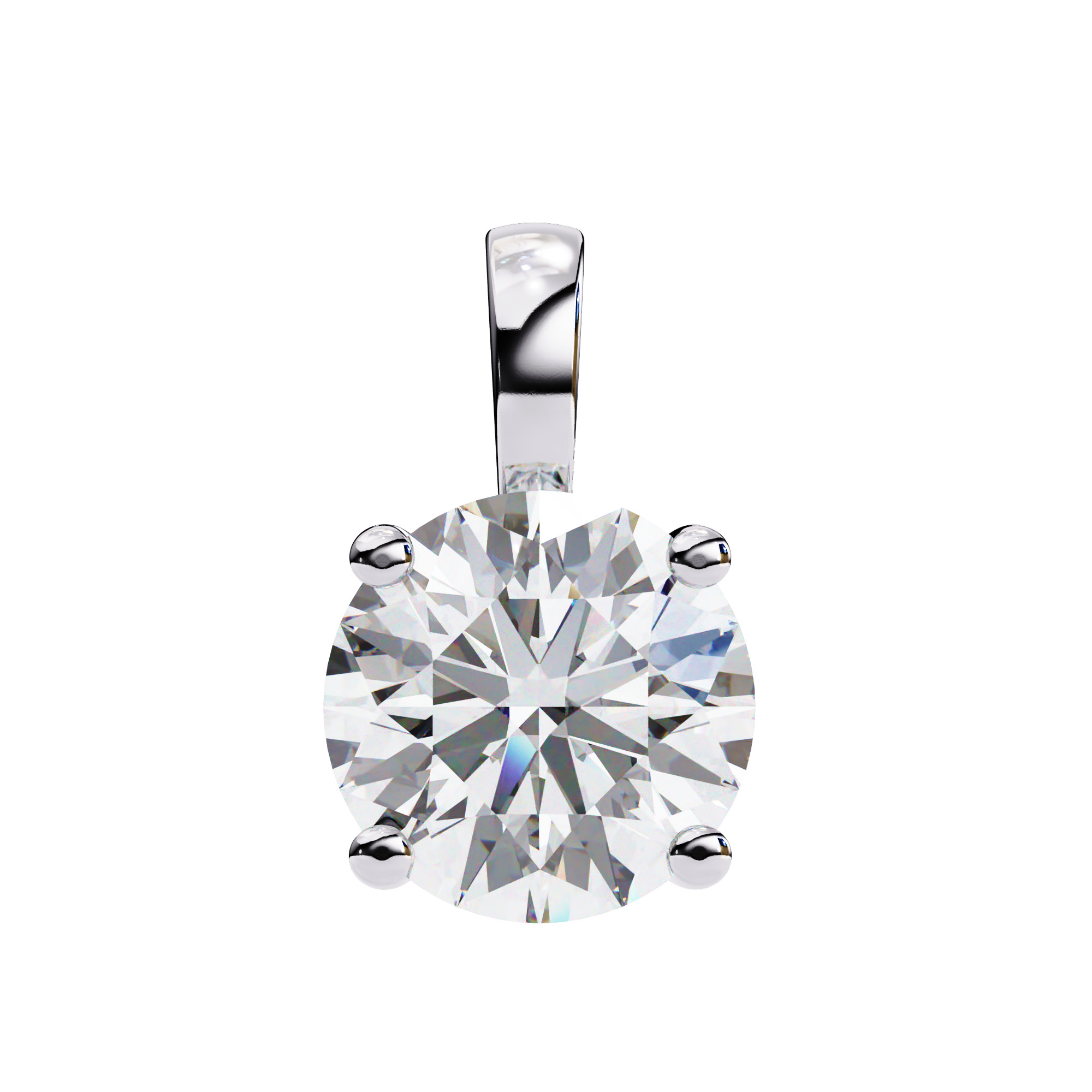 Solitaire Diamond Pendant 360 Animation Renders 3dm stl details 3D print model_18