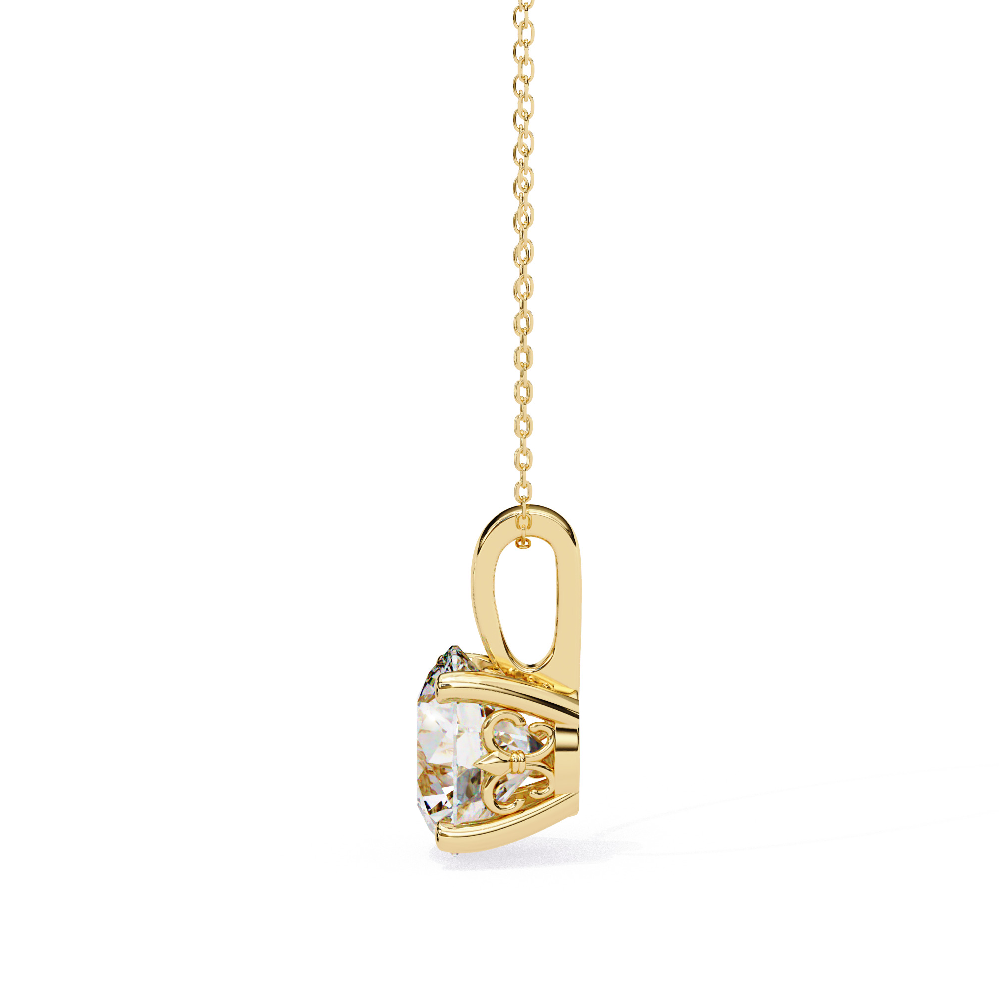 Solitaire Diamond Pendant 360 Animation Renders 3dm stl details 3D print model_22