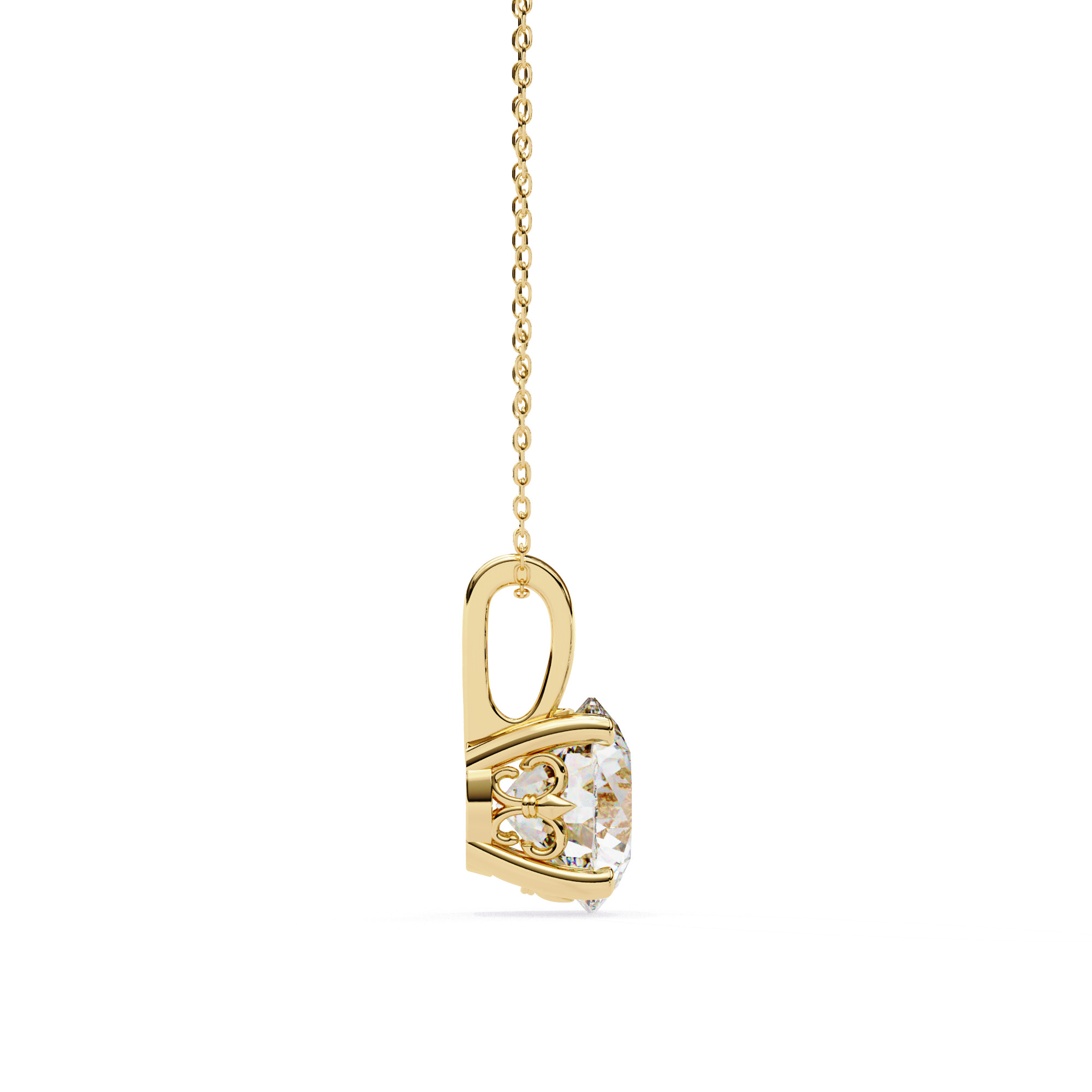 Solitaire Diamond Pendant 360 Animation Renders 3dm stl details 3D print model_8