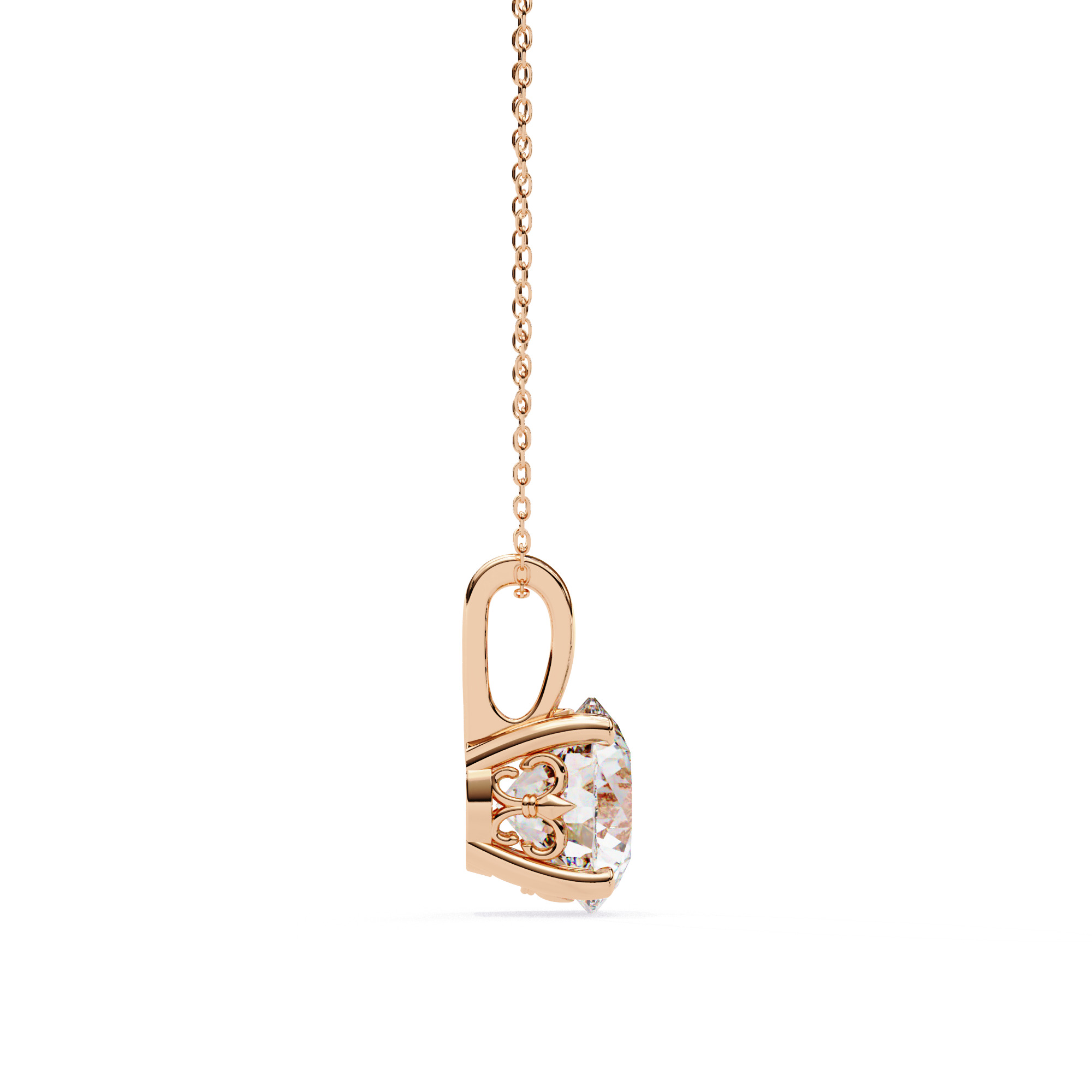 Solitaire Diamond Pendant 360 Animation Renders 3dm stl details 3D print model_10