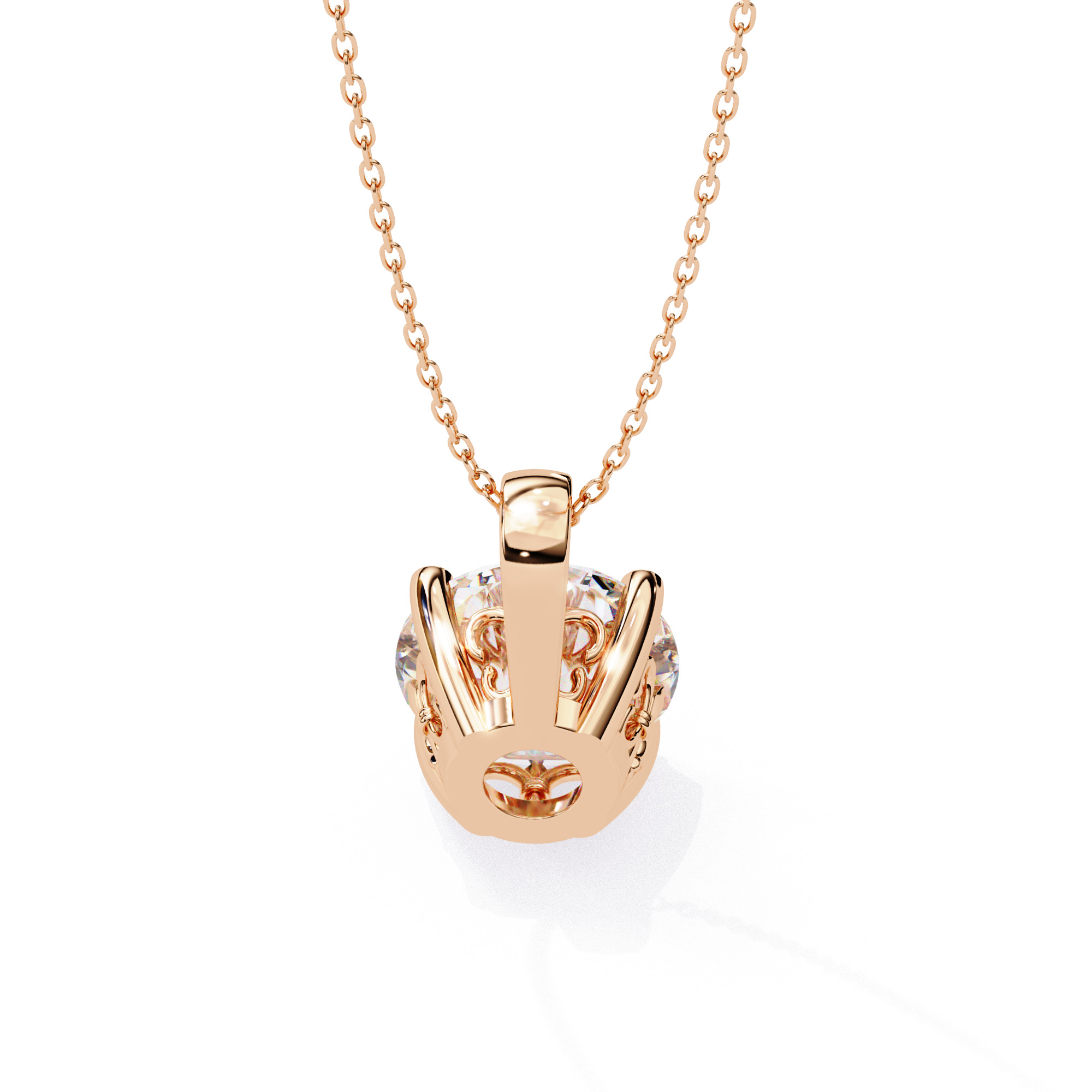 Solitaire Diamond Pendant 360 Animation Renders 3dm stl details 3D print model_20