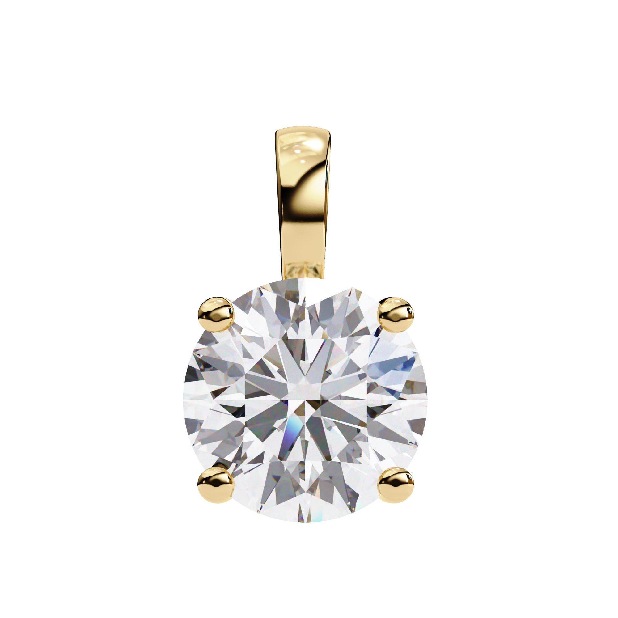 Solitaire Diamond Pendant 360 Animation Renders 3dm stl details 3D print model_17