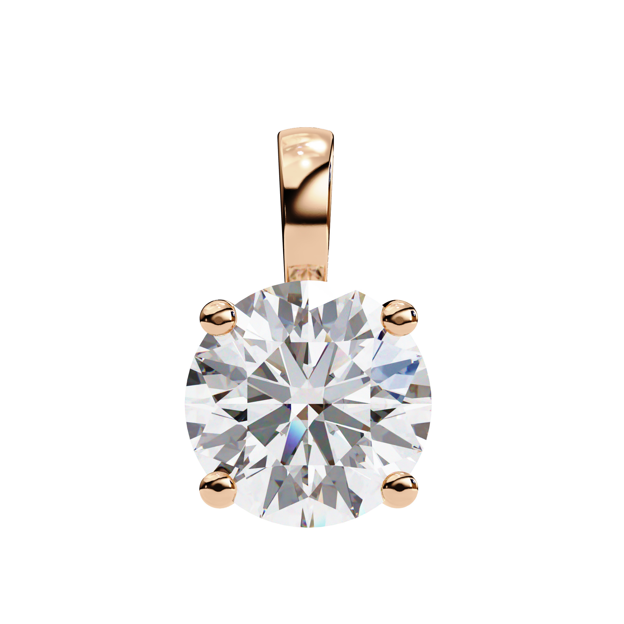 Solitaire Diamond Pendant 360 Animation Renders 3dm stl details 3D print model_14