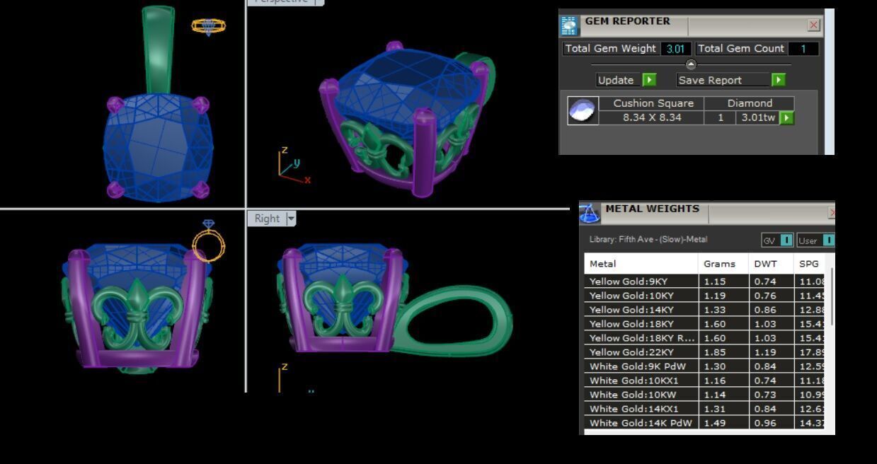 Solitaire Diamond Pendant 360 Animation Renders 3dm stl details 3D print model_2